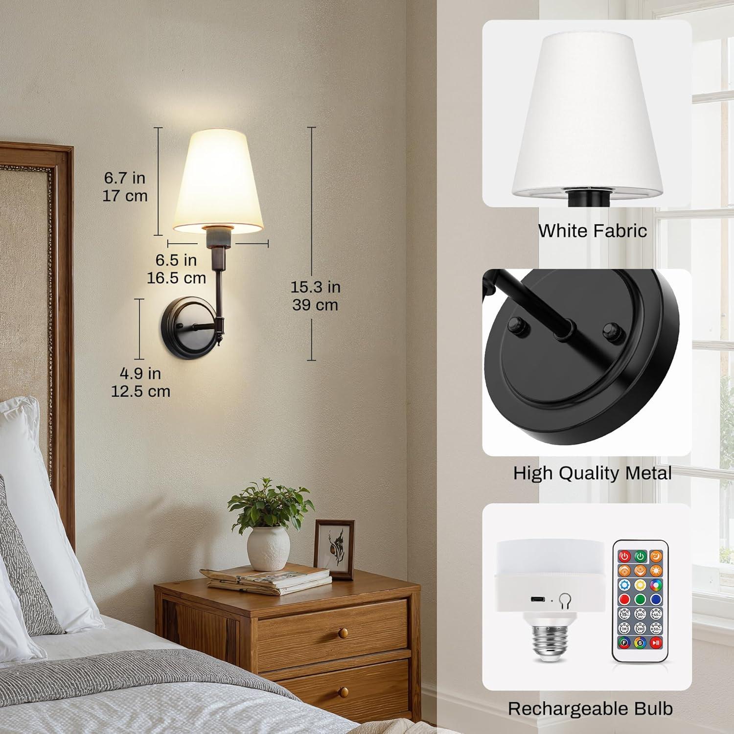 Apliques de Pared Inalámbricos DORESshop Juego de 2 37.6cm