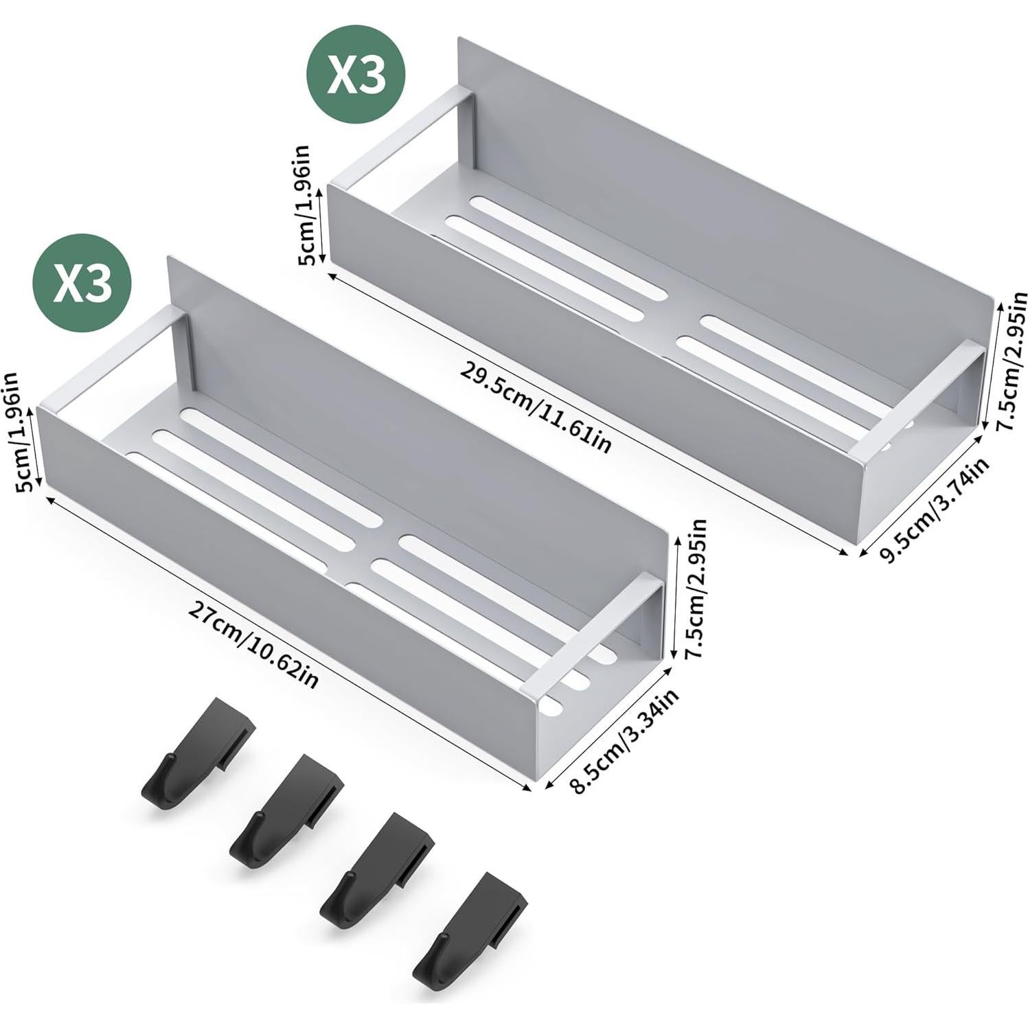 Estante de Especias Magnético Hleelomi 4 Piezas Gris