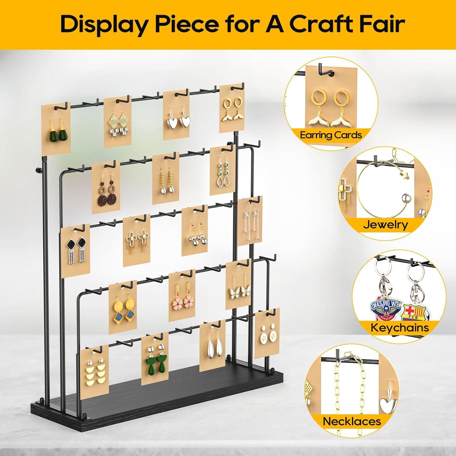 Exhibidor de Joyería ORLESS Negro con 35 Ganchos y 70 Compartimentos