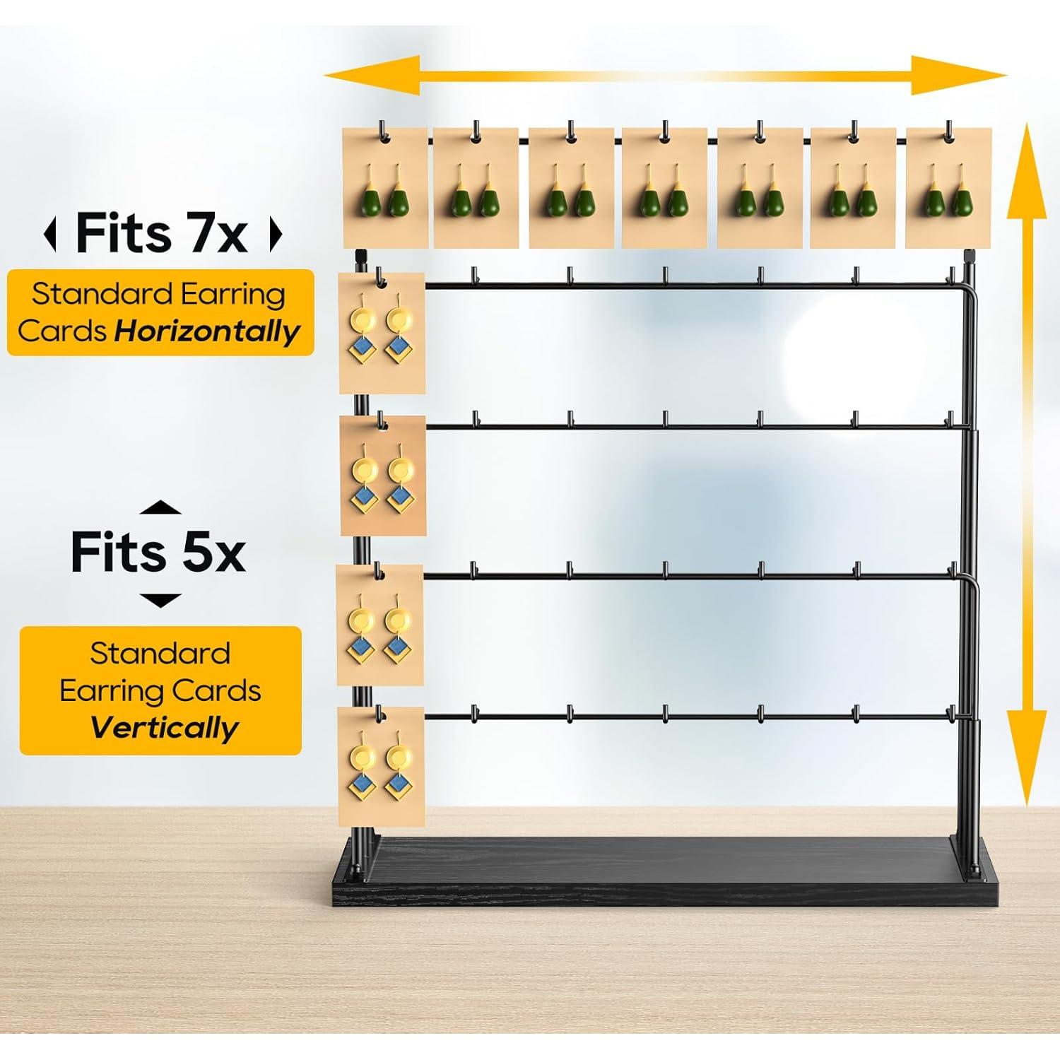 Exhibidor de Joyería ORLESS Negro con 35 Ganchos y 70 Compartimentos