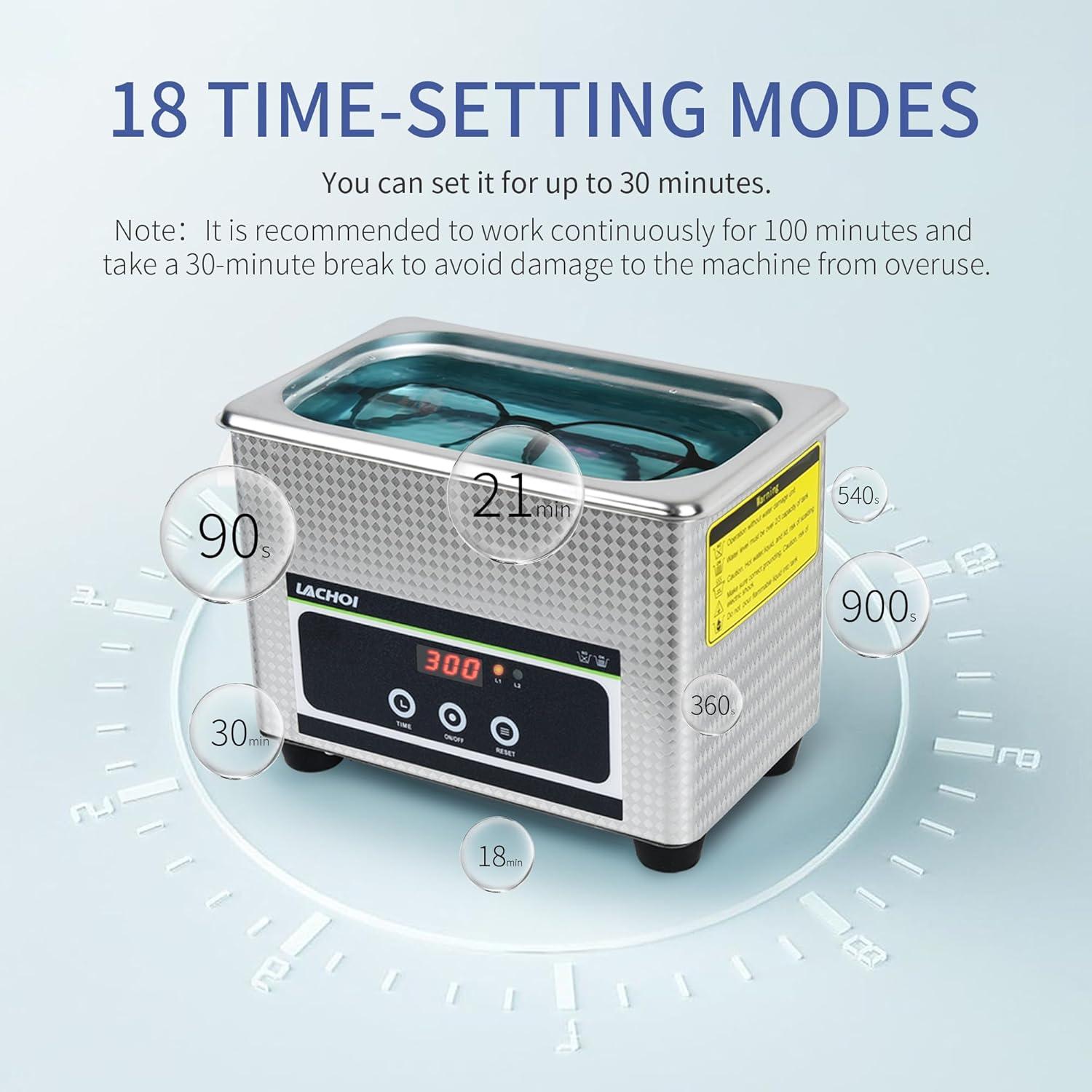 Limpiador ultrasónico LACHOI 800ml digital 40kHz acero inoxidable