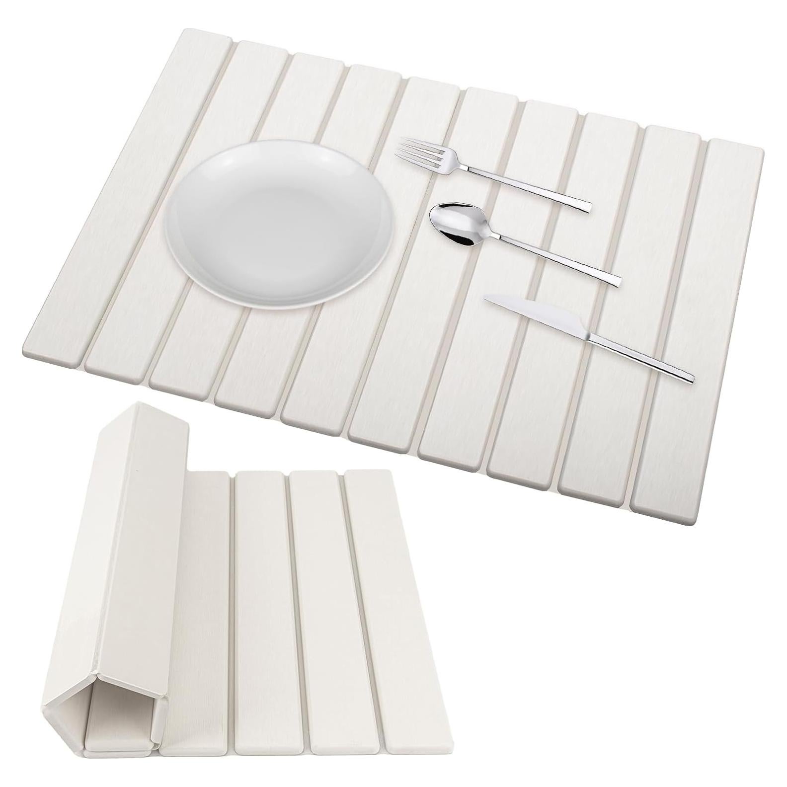 Alfombrilla de Secado de Platos Diatomita Ecológica 61x41cm Blanca