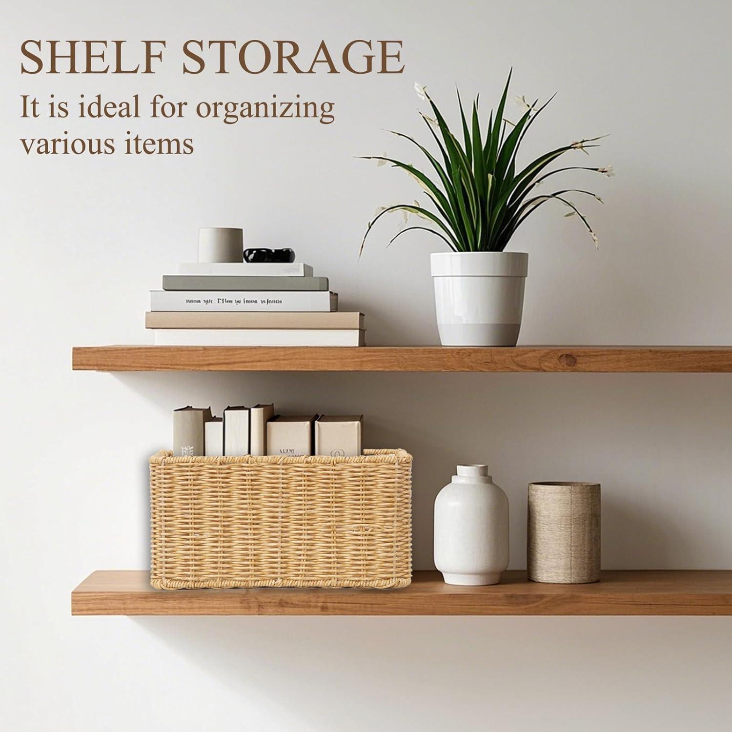 Cesta de Almacenamiento YRMT de Ratán Impermeable 30.5x20.3x15.2 cm