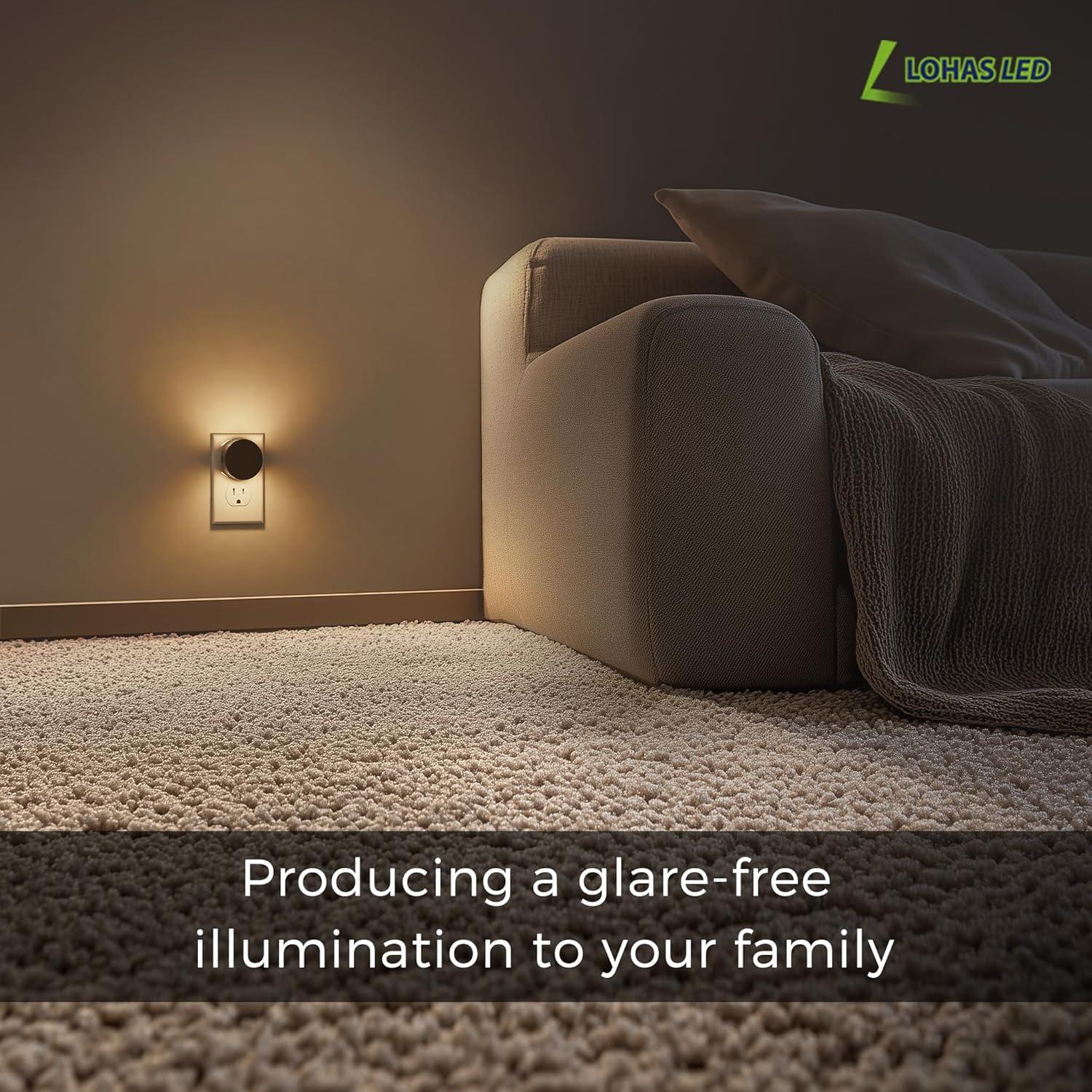 L LOHAS LED Luz Nocturna Regulable 2-Pack 3000K Blanco Suave