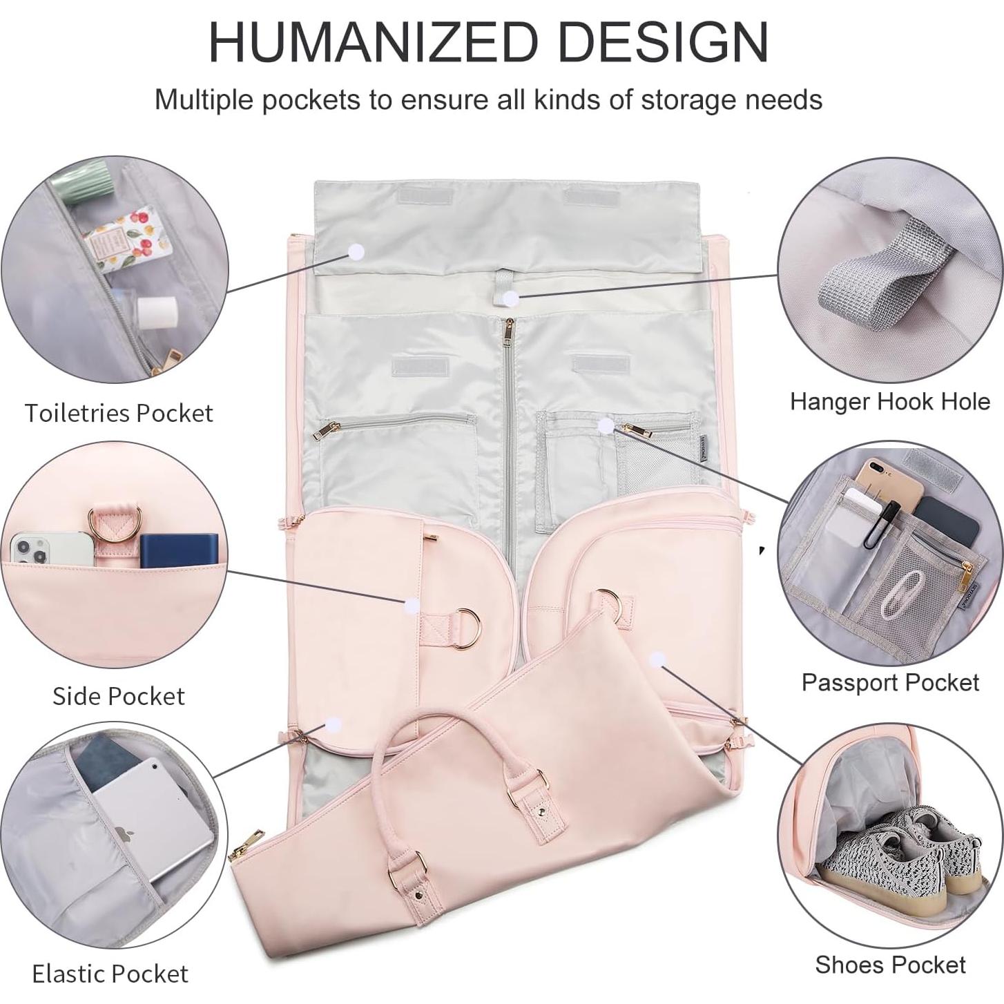 Bolsa de Ropa Convertible Seyfocnia Rosa 55.9x27.9cm