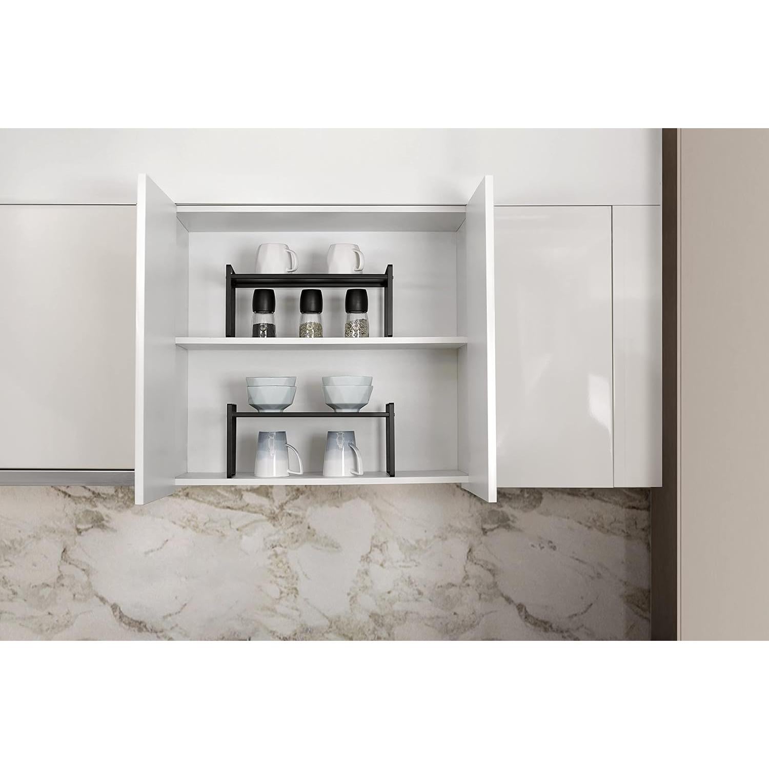 Estantes Apilables Nxconsu para Gabinete 2 Piezas Negro 21.1x40.9cm