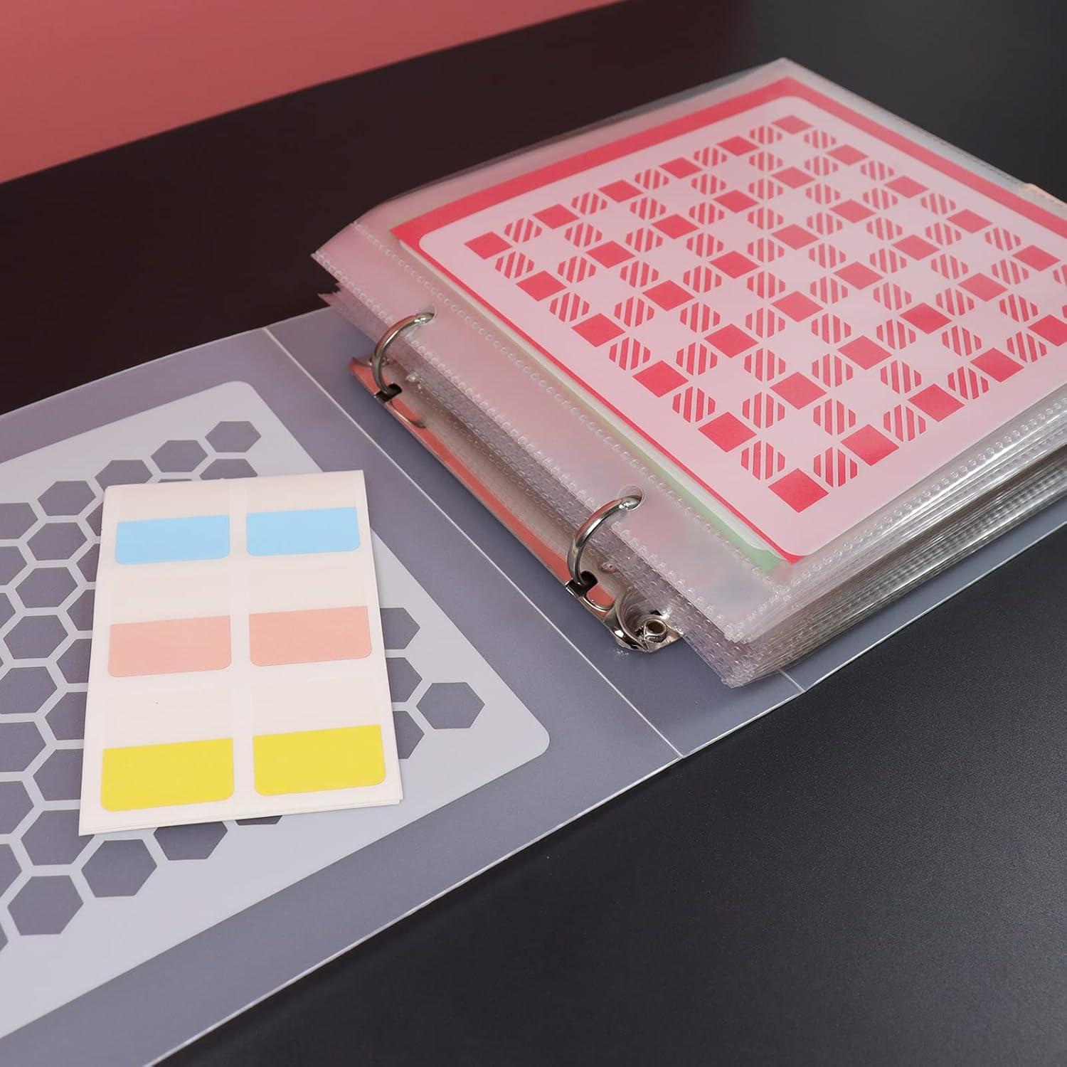 Cookie Stencil Storage Binder - Die Cut & Stamp Storage Holder - Baking Stencil Organizer (2 Pockets x 50 Pages)