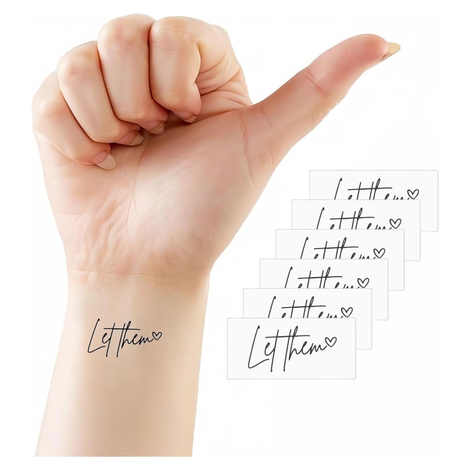 Set de Tatuajes Temporales Deja que el Corazón - 6 Hojas Modernas