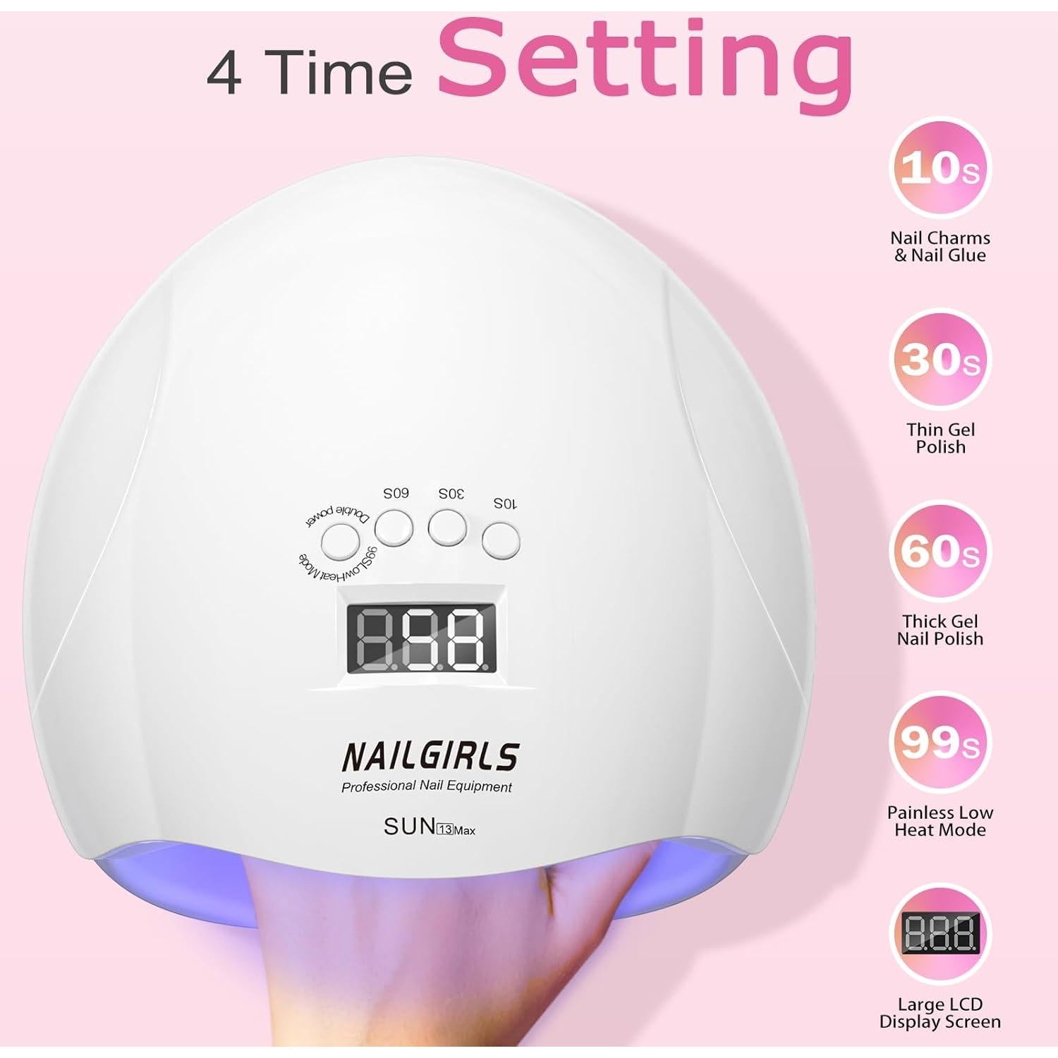 Lámpara de Uñas UV LED NAILGIRLS 220W Blanca 42 Perlas