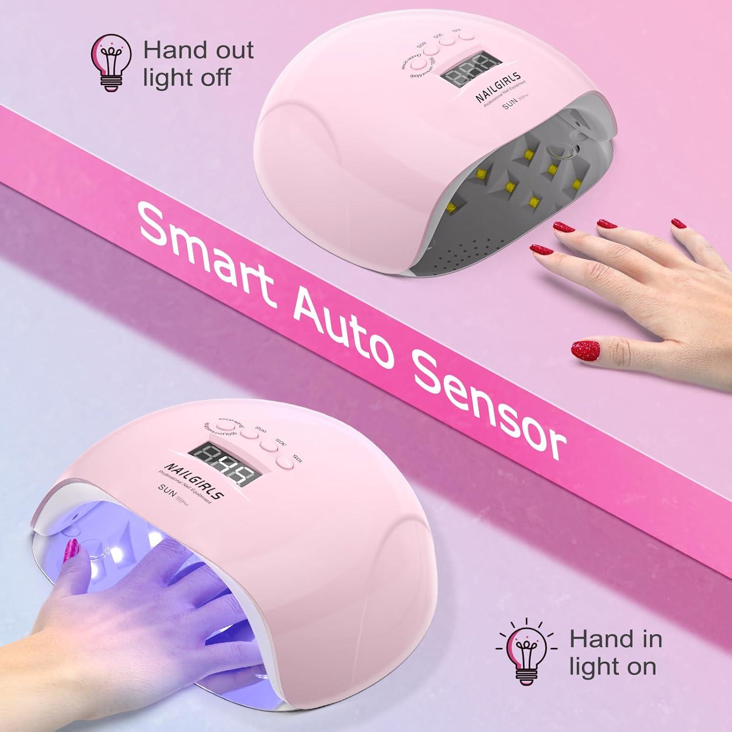 Lámpara UV NAILGIRLS 150W Rosa con Sensor Automático y 36 LEDs