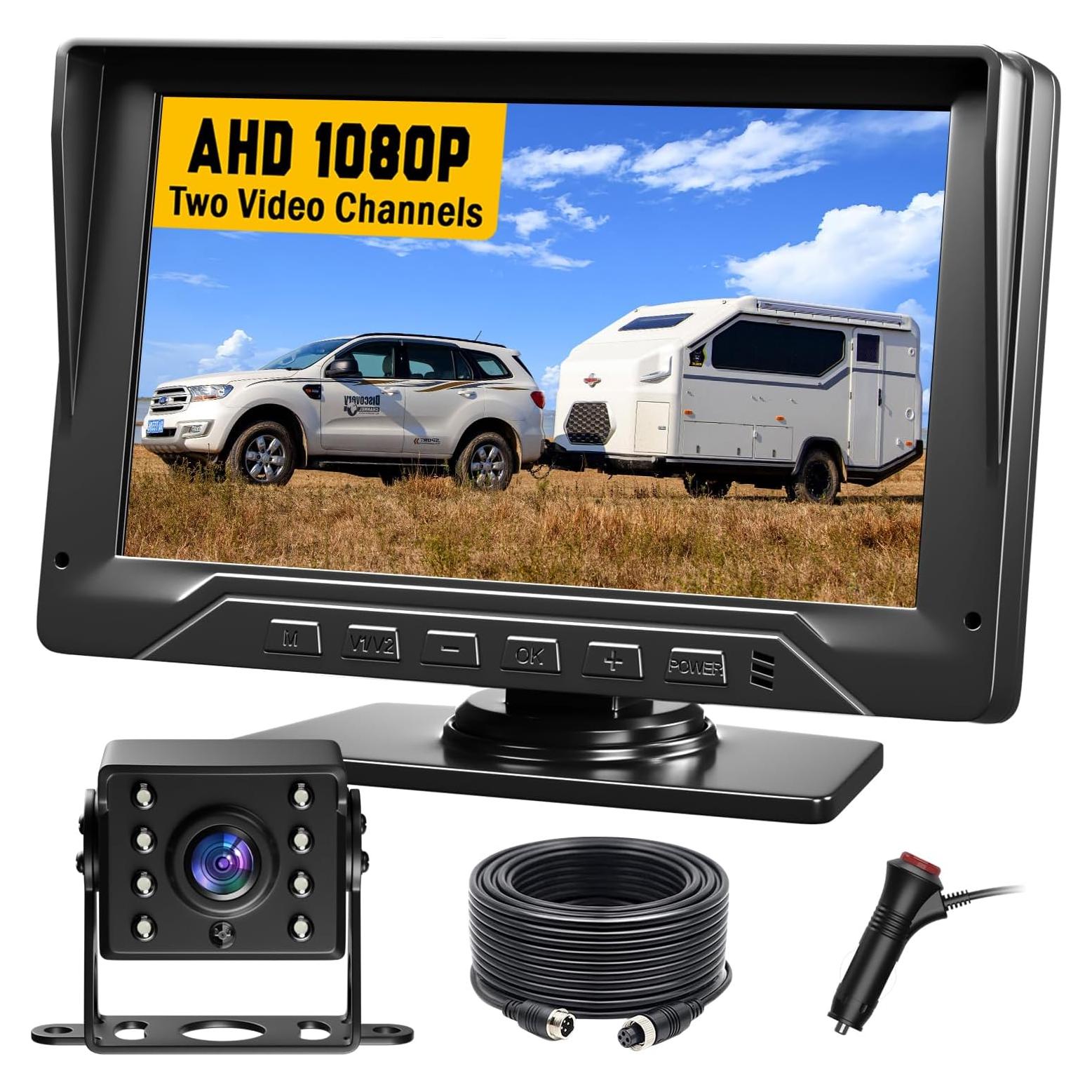 Cámara de Respaldo FEISIKE 7" 1080P HD con Visión Nocturna