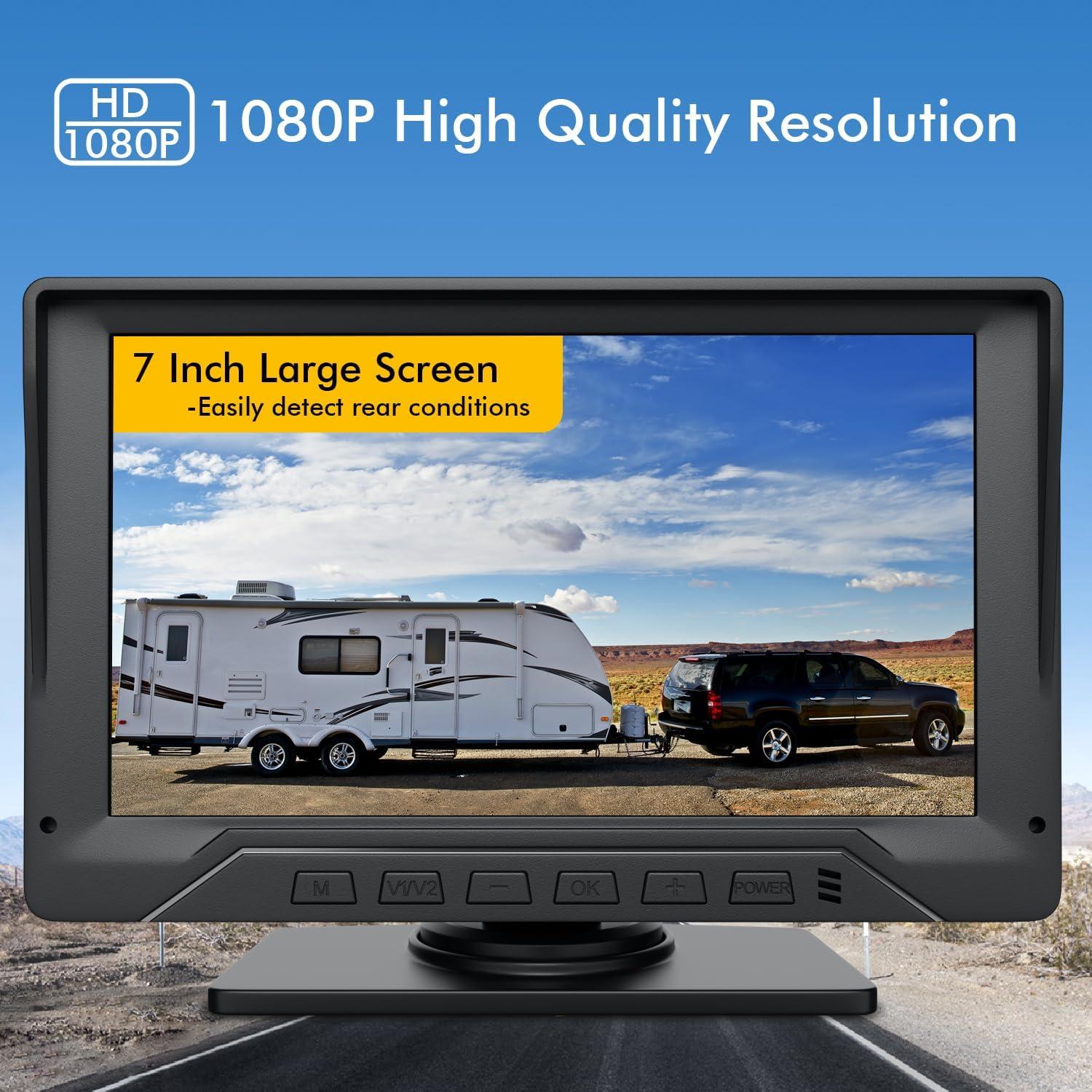 Cámara de Respaldo FEISIKE 7" 1080P HD con Visión Nocturna