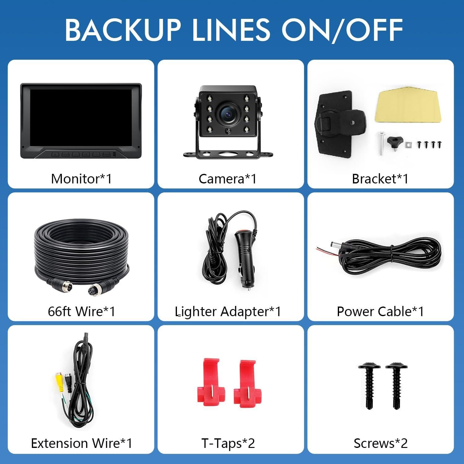 Cámara de Respaldo FEISIKE 7" 1080P HD con Visión Nocturna