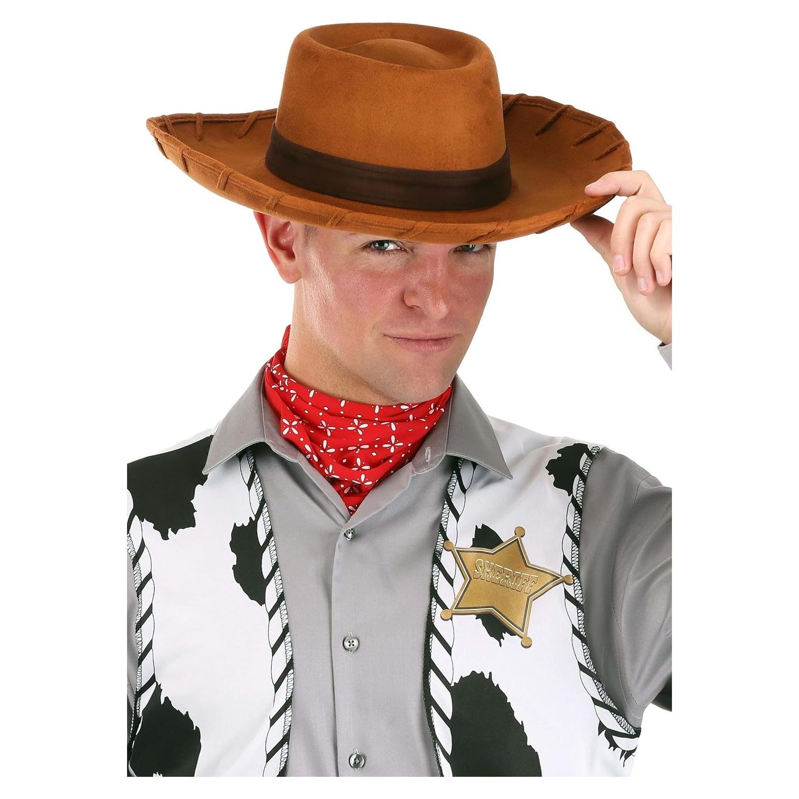 Sombrero de Vaquero Woody Deluxe Disney para Adultos - Ante Marrón