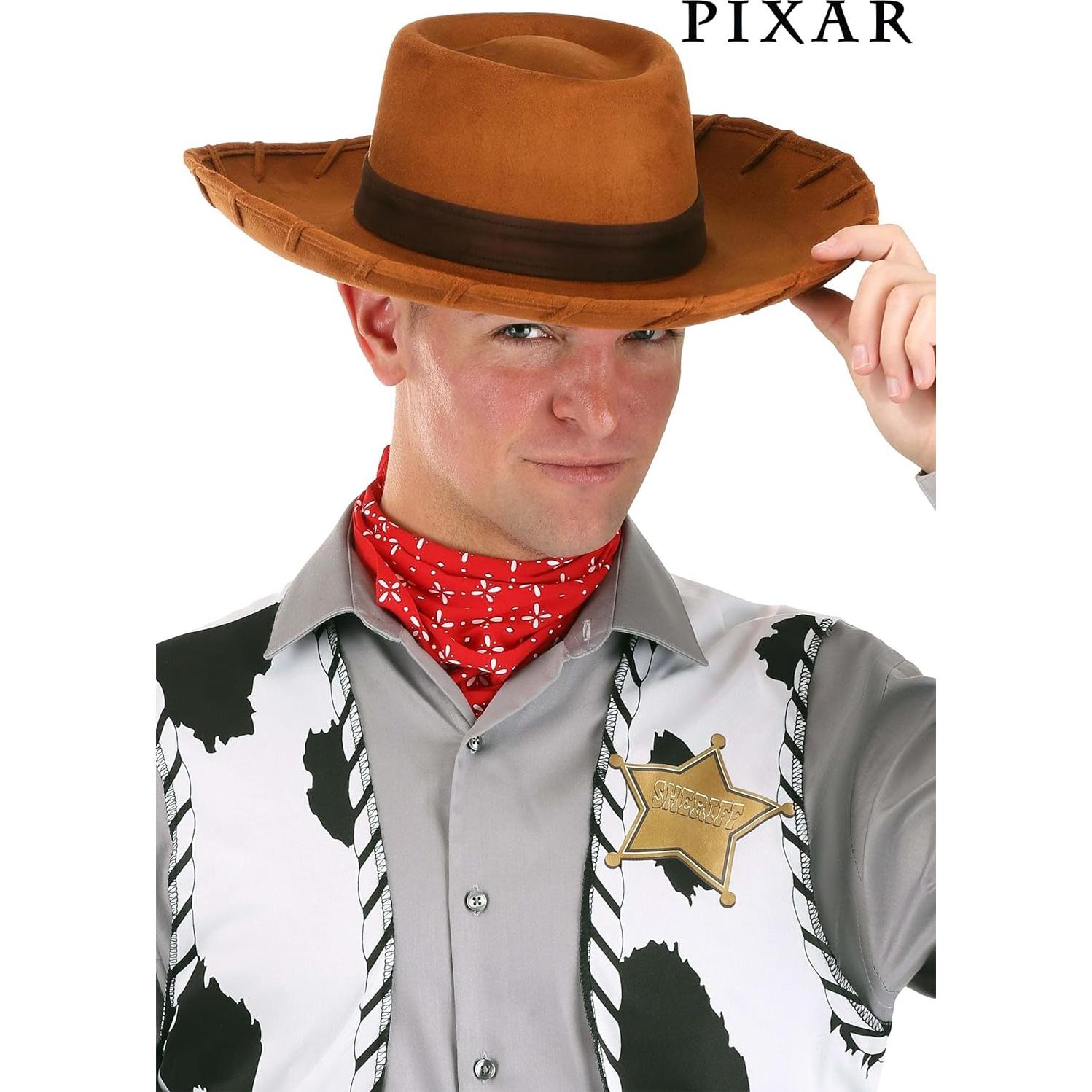 Sombrero de Vaquero Woody Deluxe Disney para Adultos - Ante Marrón