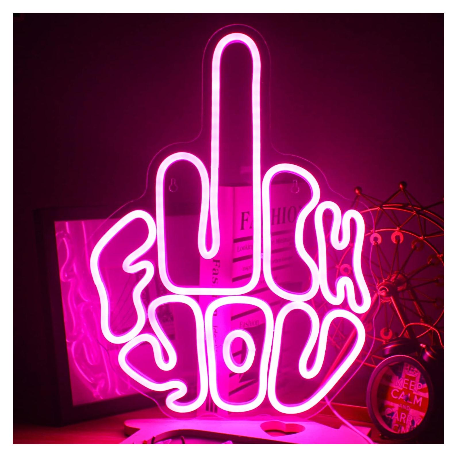 Letrero Neon LED Rosa FAXFSIGN 40x30 cm Decoración Moderna