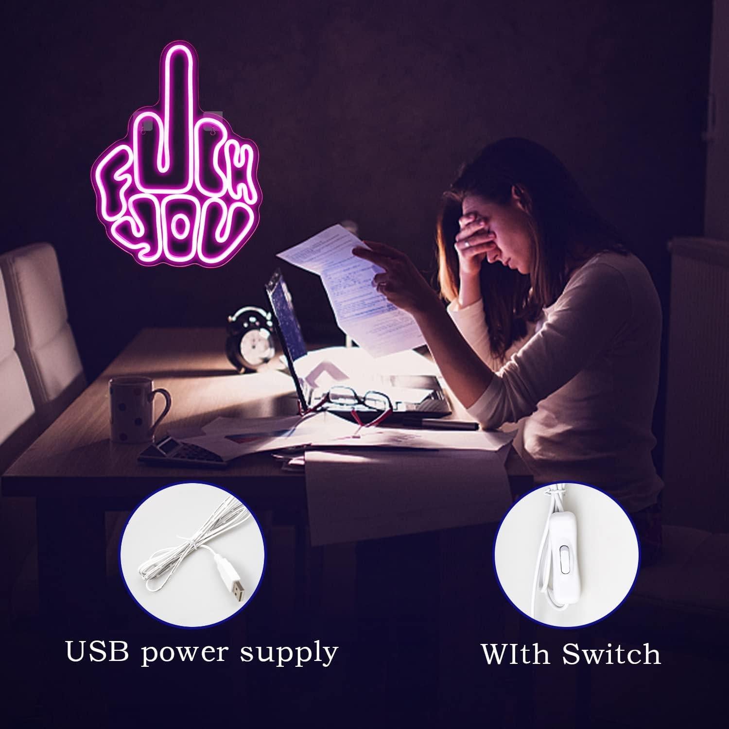 Letrero Neon LED Rosa FAXFSIGN 40x30 cm Decoración Moderna