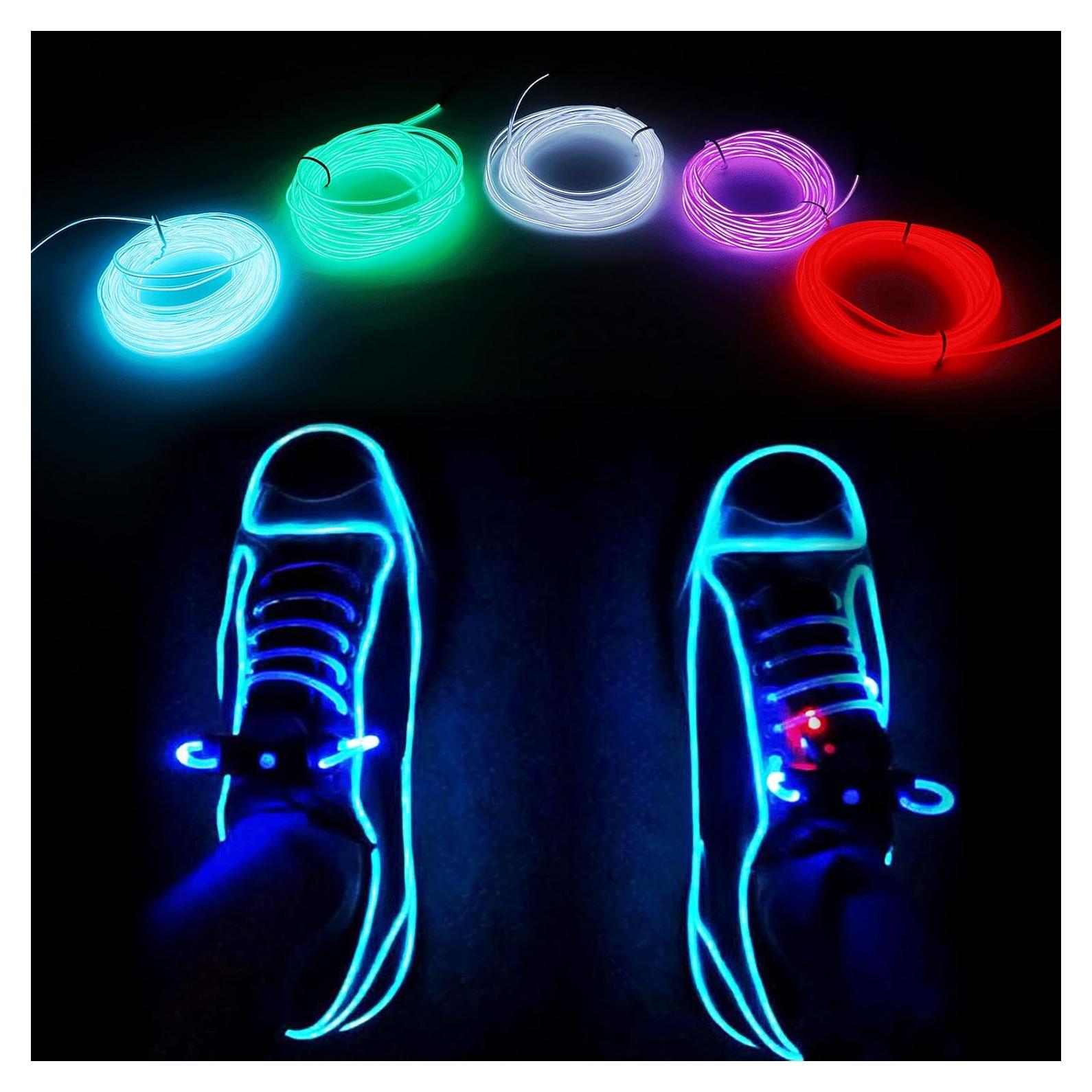 Cable Electroluminiscente Flexible 3m Multicolor vnolfot 5 Piezas