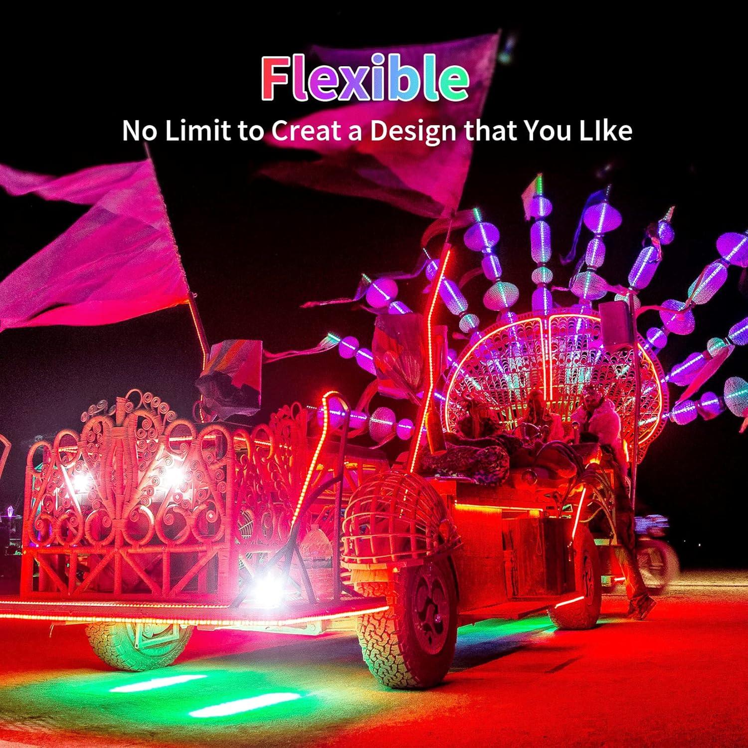 Cable Electroluminiscente Flexible 3m Multicolor vnolfot 5 Piezas