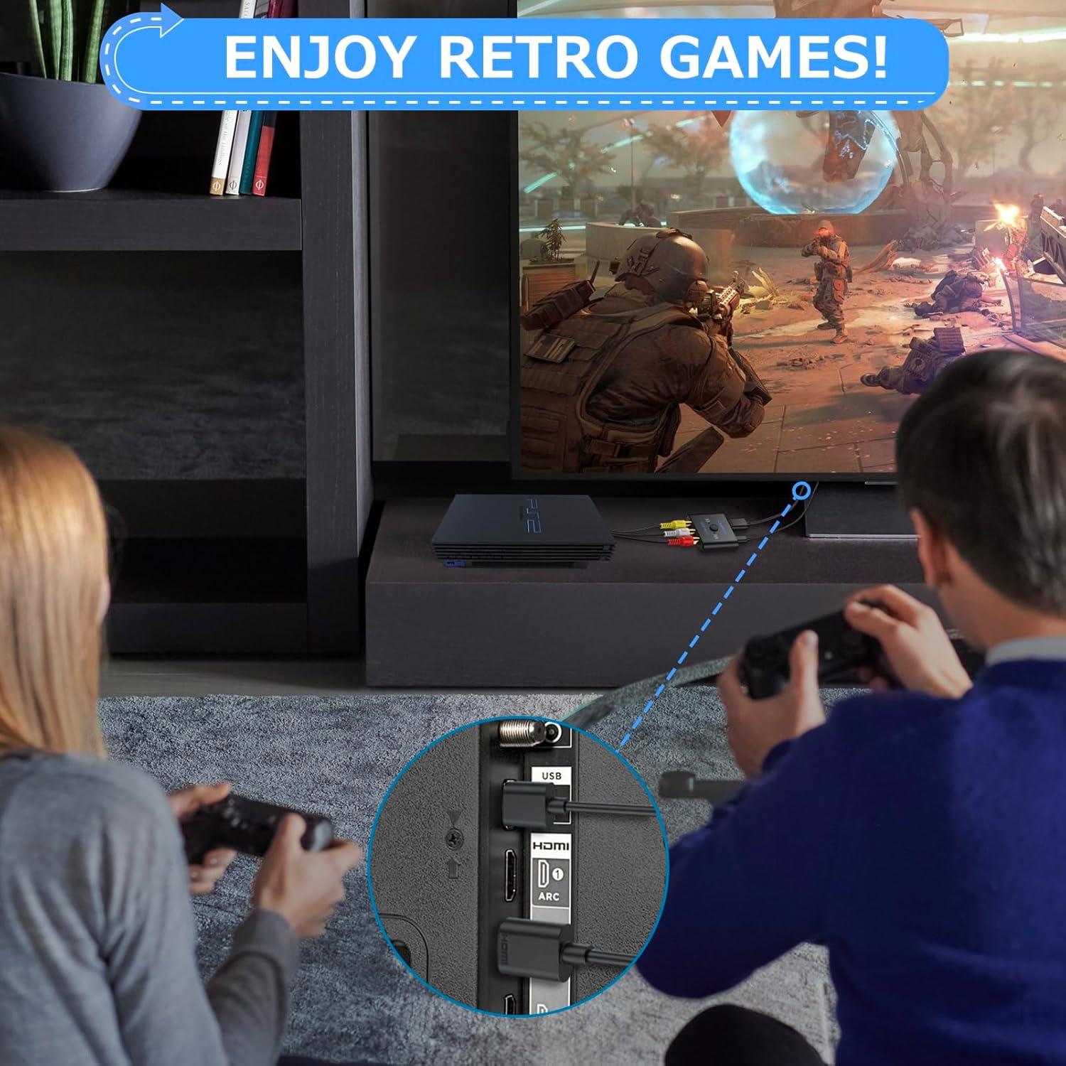 Convertidor RCA a HDMI CAMWAY 1080P con Cable 50cm