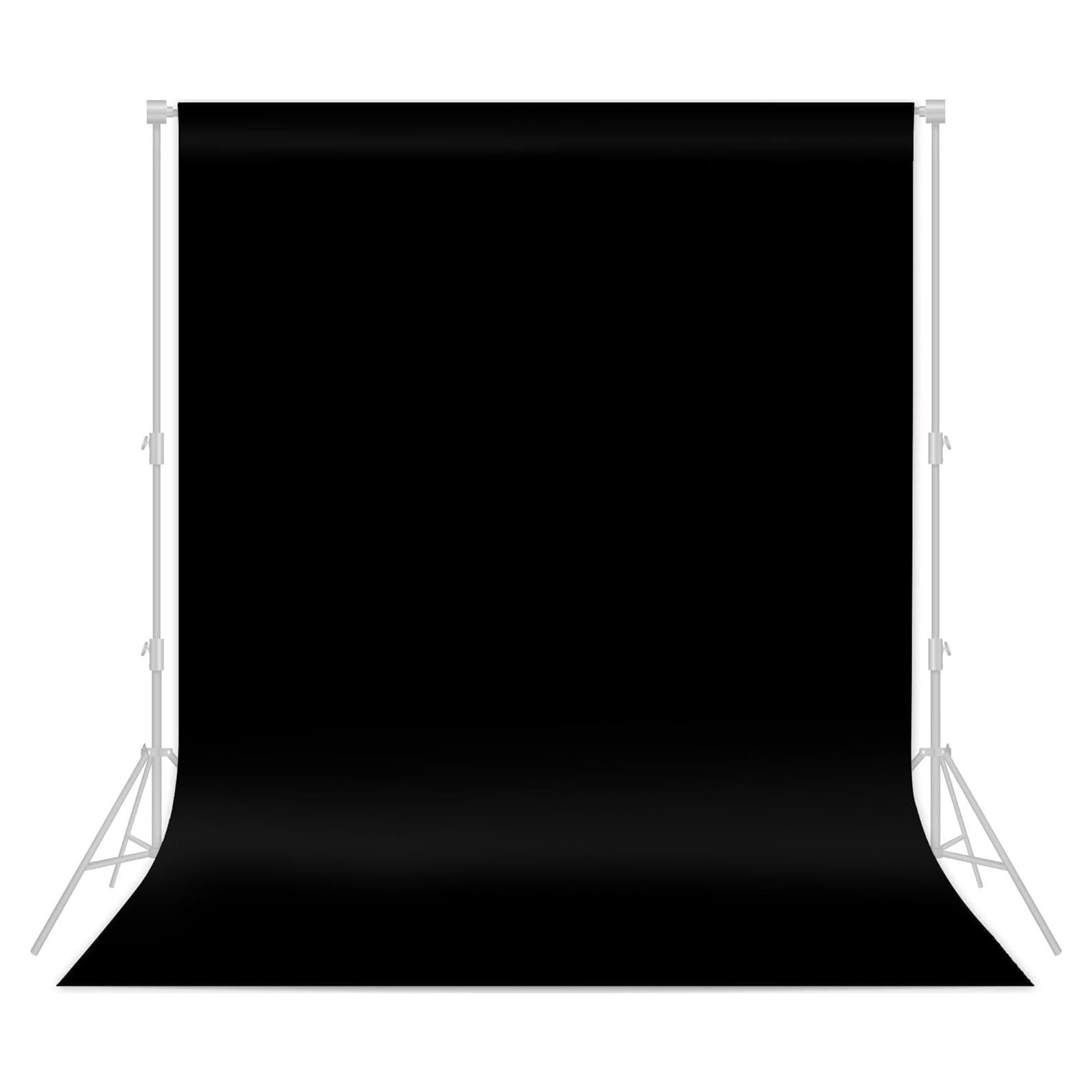 Black Backdrop 6x8ft – Professional Photography Backdrop for Photoshoots, Studio & Portraits, Wrinkle-Free, Opaque, Machine Washable Polyester, Non-Fading, Reusable for Photo Background