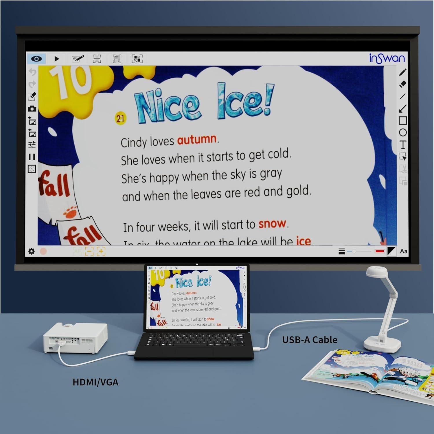 Cámara de Documentos INS-1 8MP Ultra HD con Luz LED y Micrófono