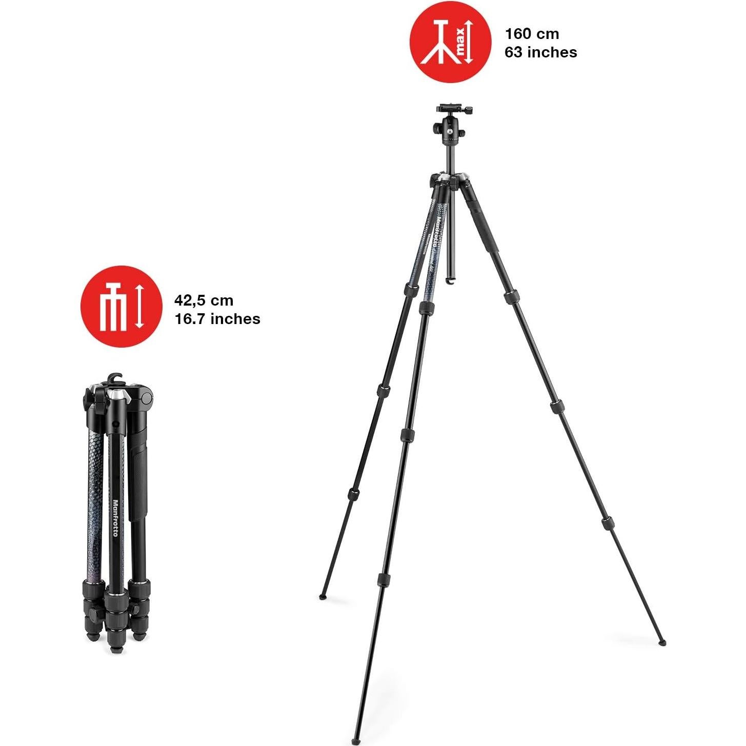 Trípode de cámara Manfrotto Element MII Aluminio Negro 160cm