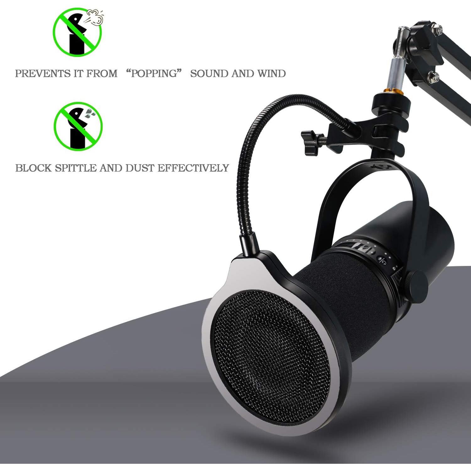 Filtro Pop Profesional YOUSHARES para Micrófono Shure MV7 3 Capas