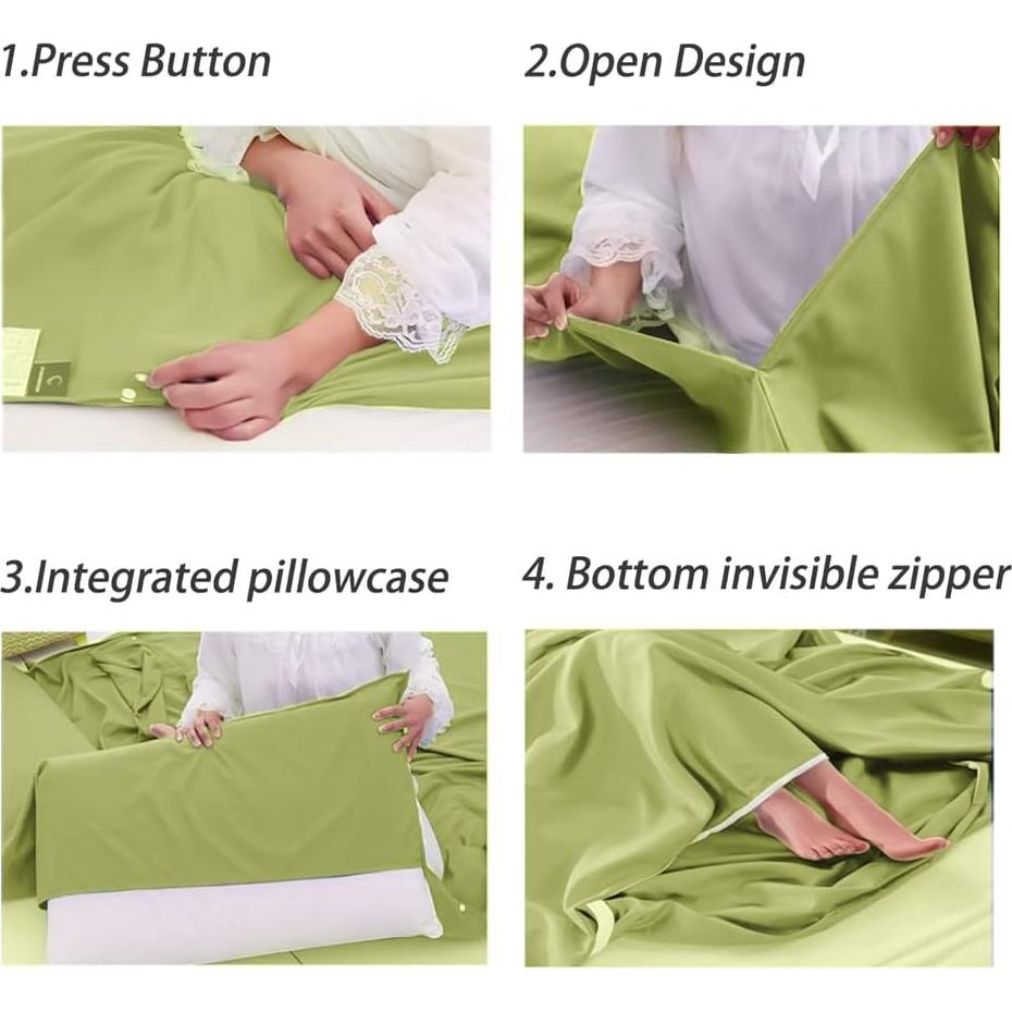 Saco de Dormir Forro Ligero MongByYa Verde 210x180 cm