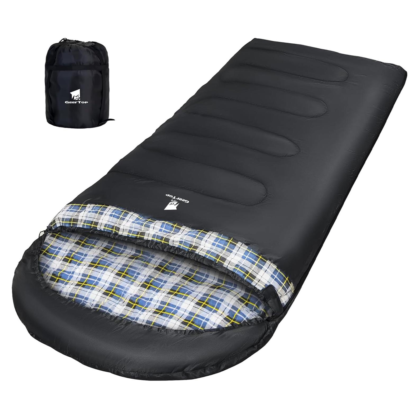 Saco de Dormir GEERTOP Franela Grande 220x99cm para Climas Fríos