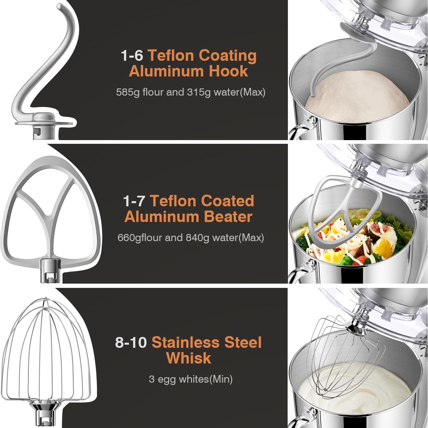 Batidora de Pie Mini Angel 5QT Acero Inoxidable Plateada