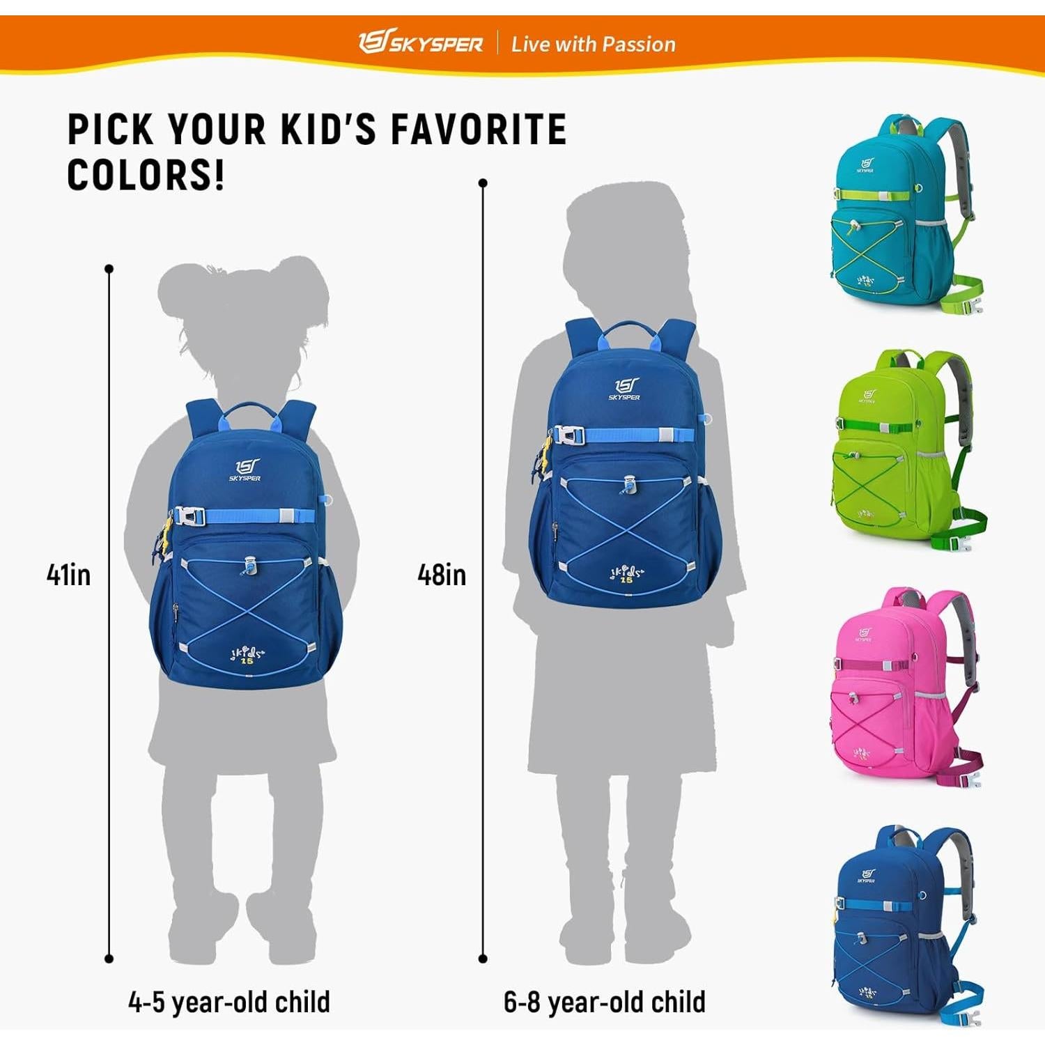 Mochila SKYSPER 15L para Niños - Diseño Ergonómico Azul