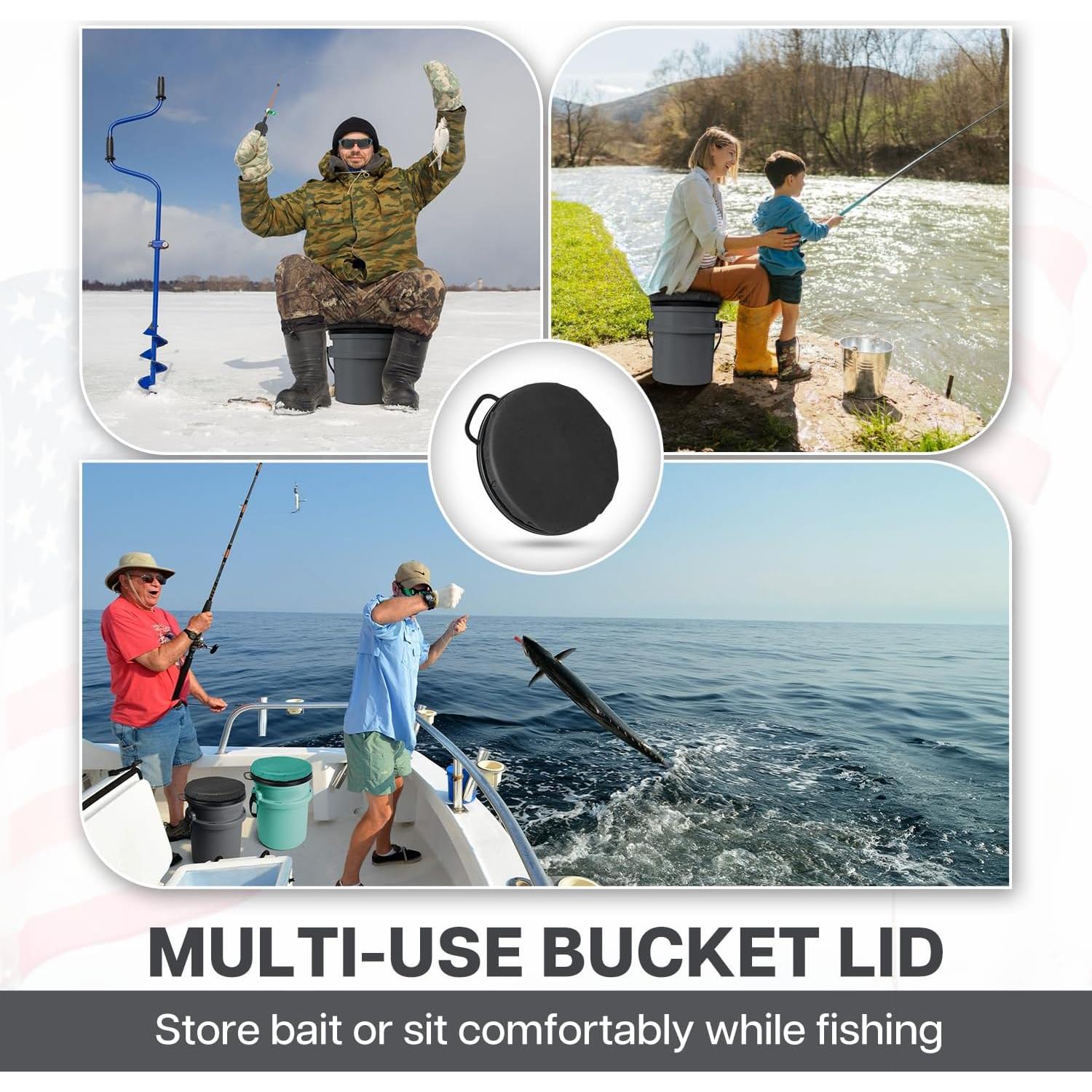 Tapa de Asiento de Cubo Wizcave 5 Galones Giratoria Negra