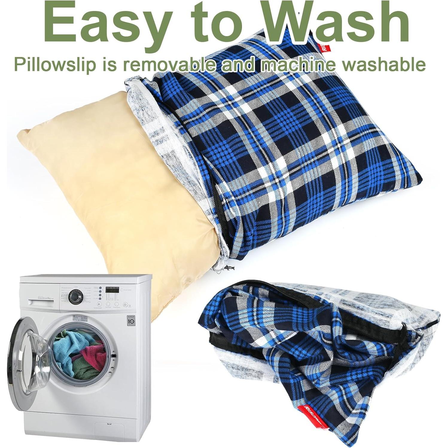 Almohada de Camping RISEPRO Azul, Lavable y Compacta 350g