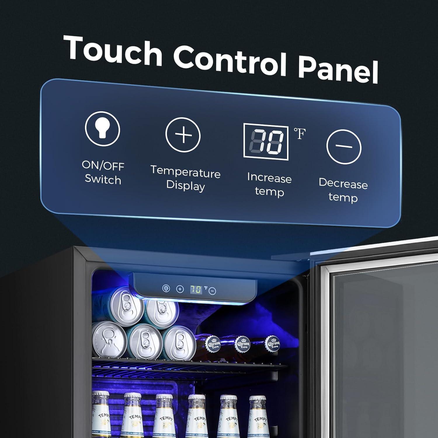 Refrigerador de Bebidas Kismile 130 Latas 3.2 Pies Cúbicos Plata