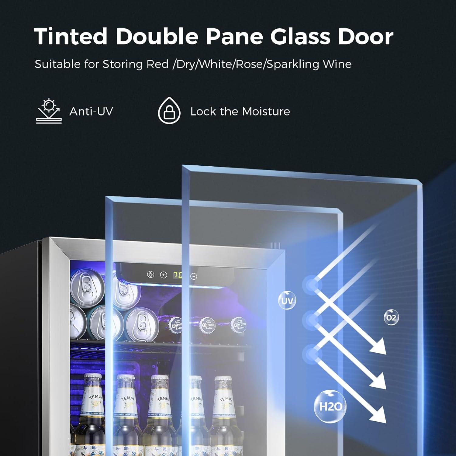 Refrigerador de Bebidas Kismile 130 Latas 3.2 Pies Cúbicos Plata