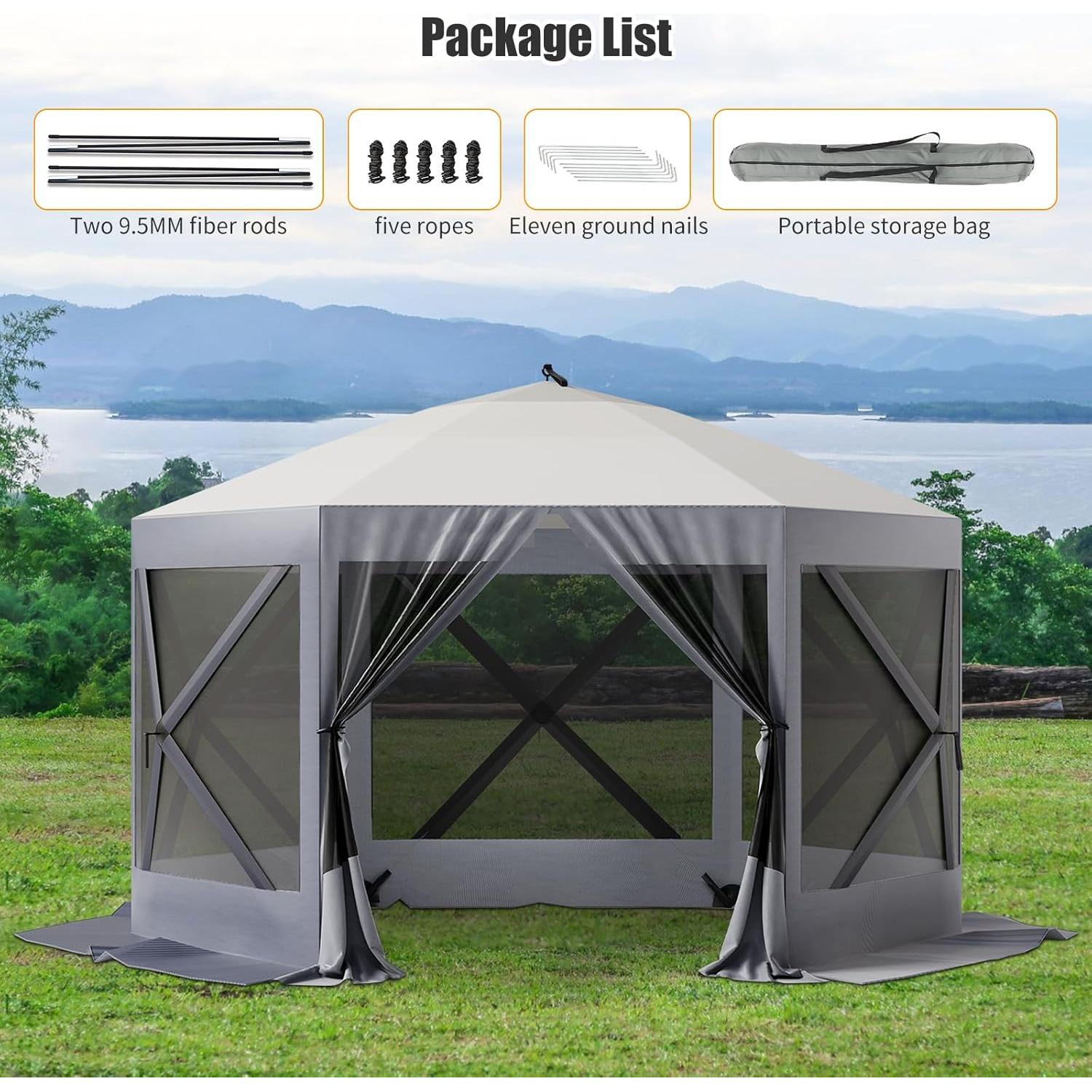 Gazebo Plegable ChicCoutured 3x3m Impermeable con Mosquitera