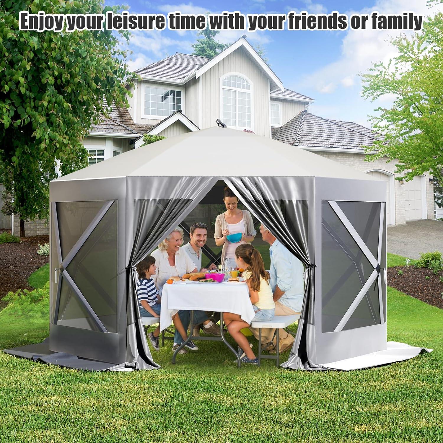 Gazebo Plegable ChicCoutured 3x3m Impermeable con Mosquitera
