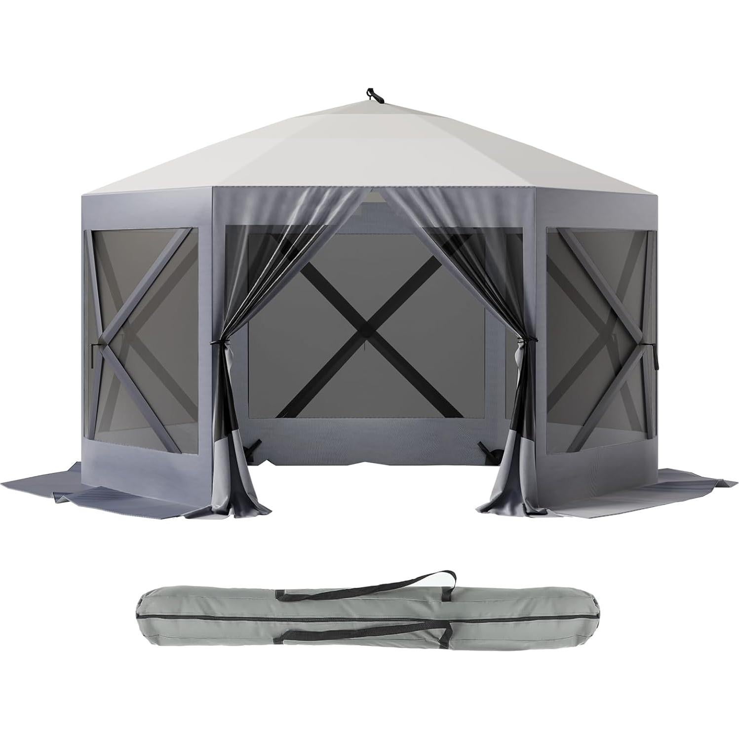 Gazebo Plegable ChicCoutured 3x3m Impermeable con Mosquitera