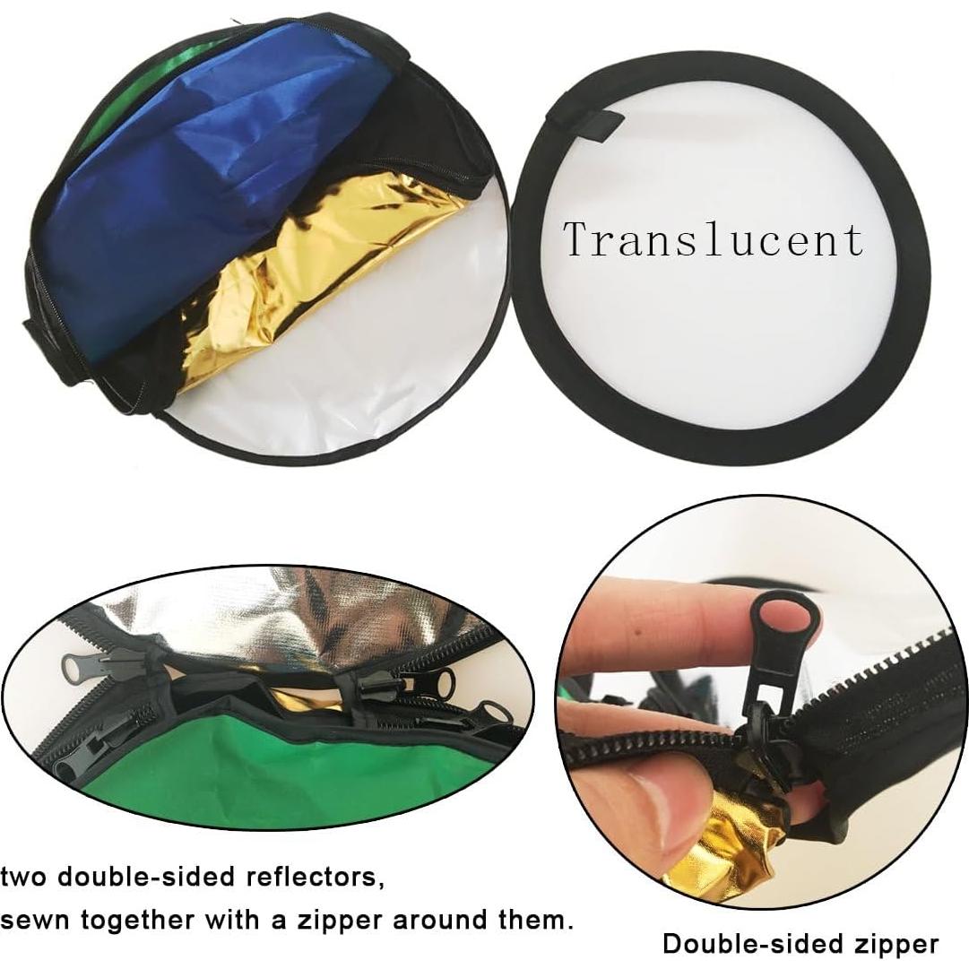 Kit de Reflector de Fotografía 7-en-1 Cámara Reflex 60cm