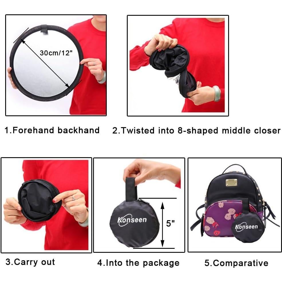 Kit de Reflector de Fotografía 7-en-1 Cámara Reflex 60cm