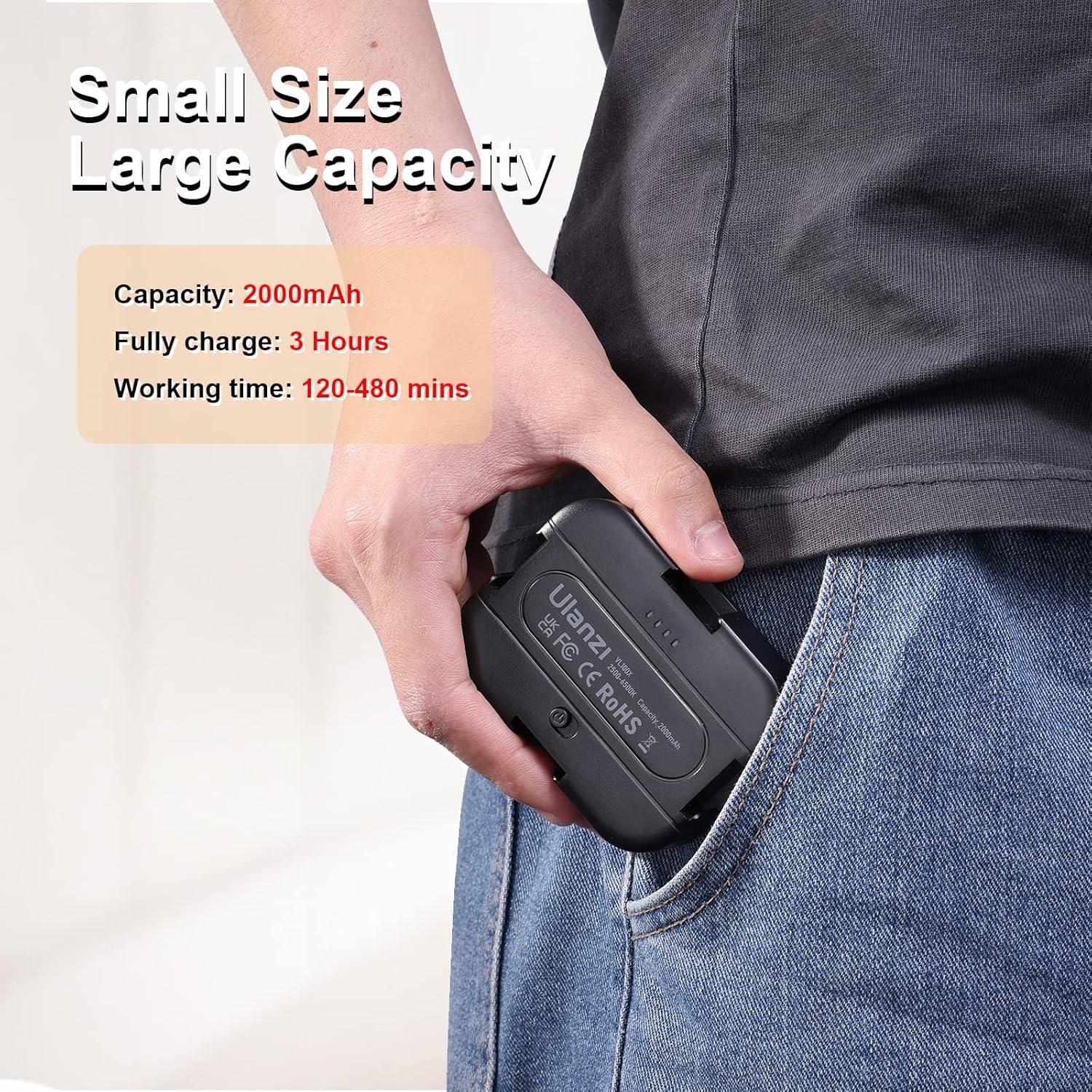 Luz LED ULANZI VL100X para Cámara y Teléfono, 2000mAh