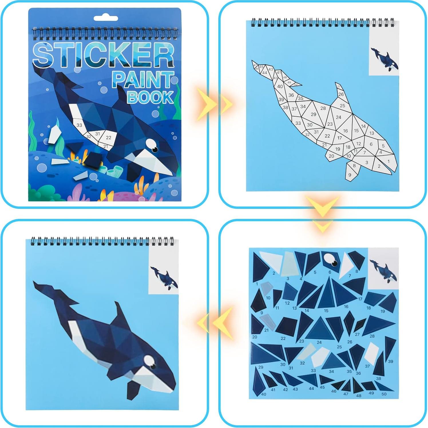 Libro de Pegatinas Océano TPQKA para Niños 4-8 Años