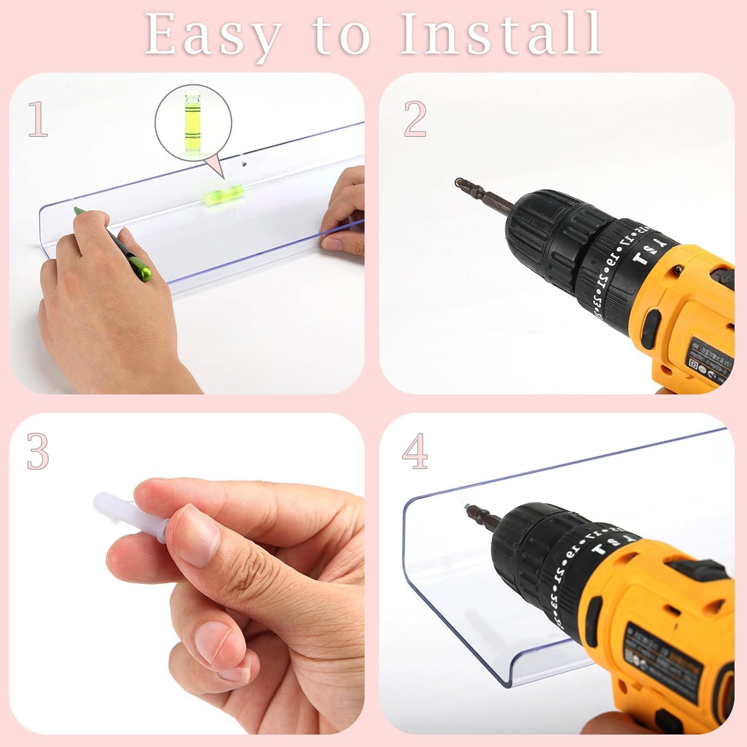 Estantes Flotantes Acrílicos MEBRUDY 5 Paquetes 38.1x10.2 cm