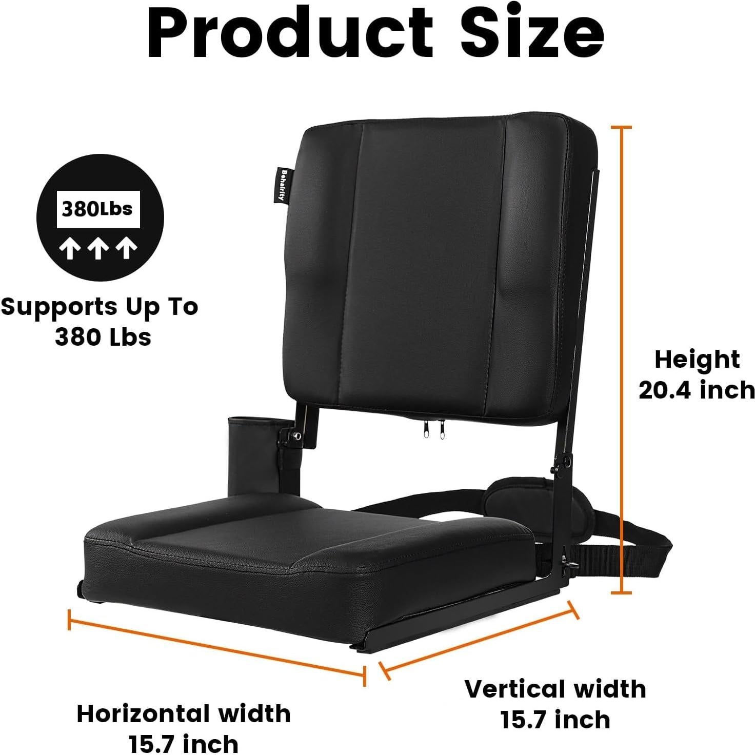 Asiento de Estadio Plegable Behairity BEZ01 con Respaldo y Cojín