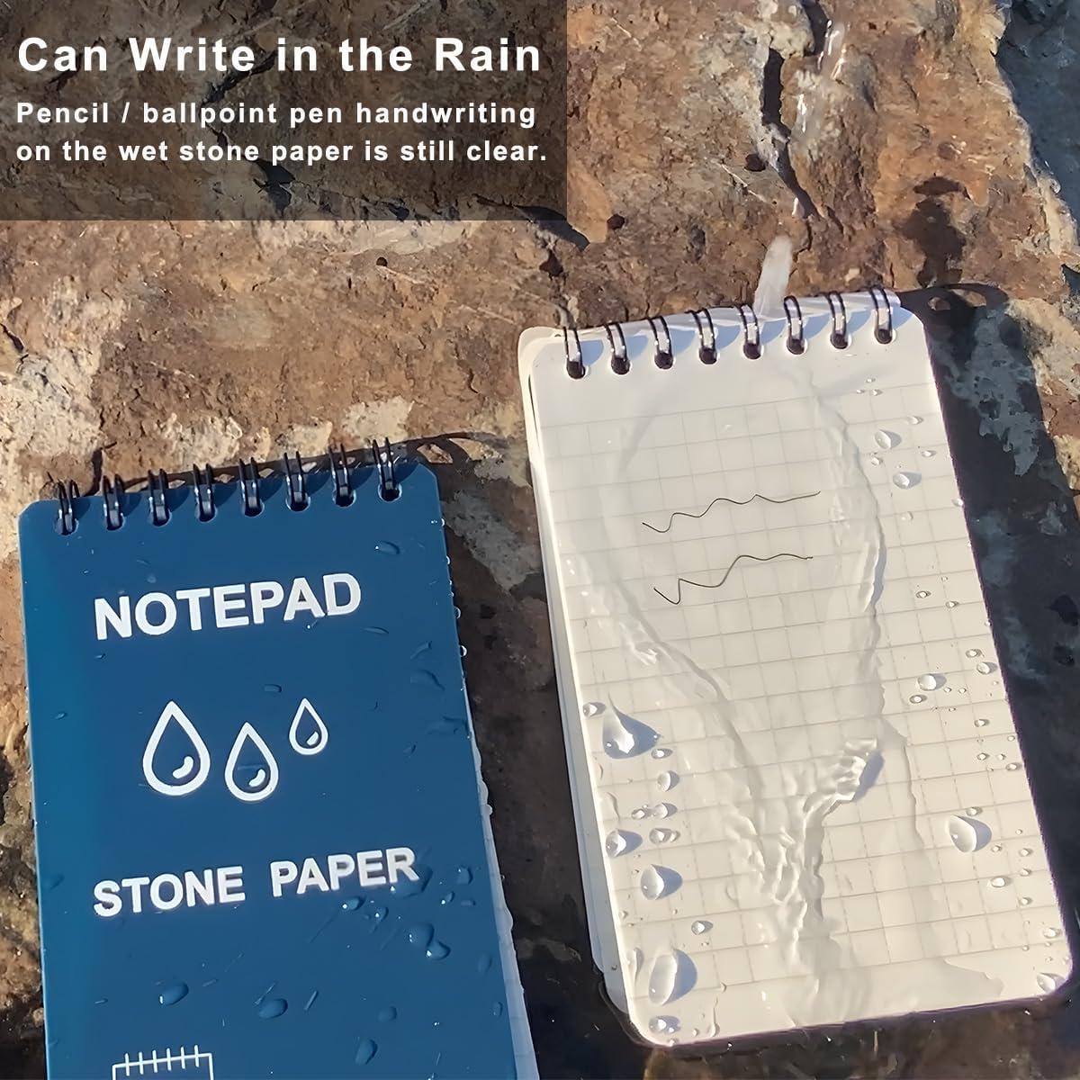 Cuaderno Espiral Impermeable WRENBEN 3x5" Negro Paquete de 4