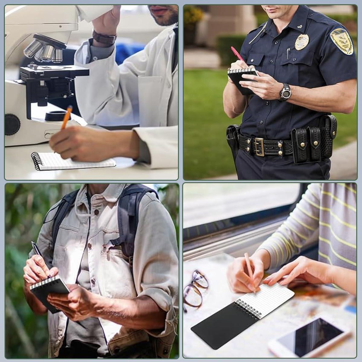 Cuaderno Espiral Impermeable WRENBEN 3x5" Negro Paquete de 4