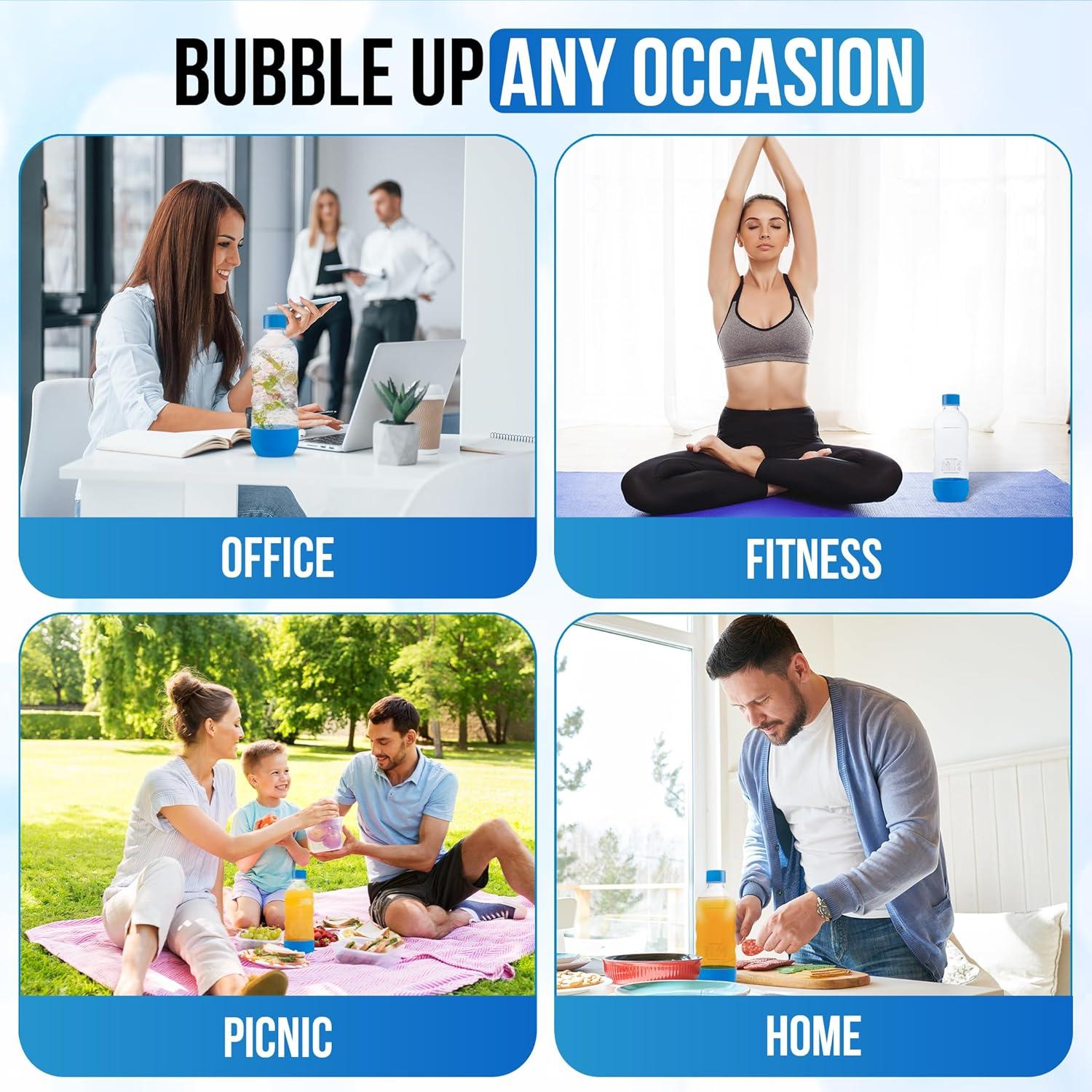 Botellas de Agua Carbonatadas MRX Solutions - 1 Litro - Paquete de 3