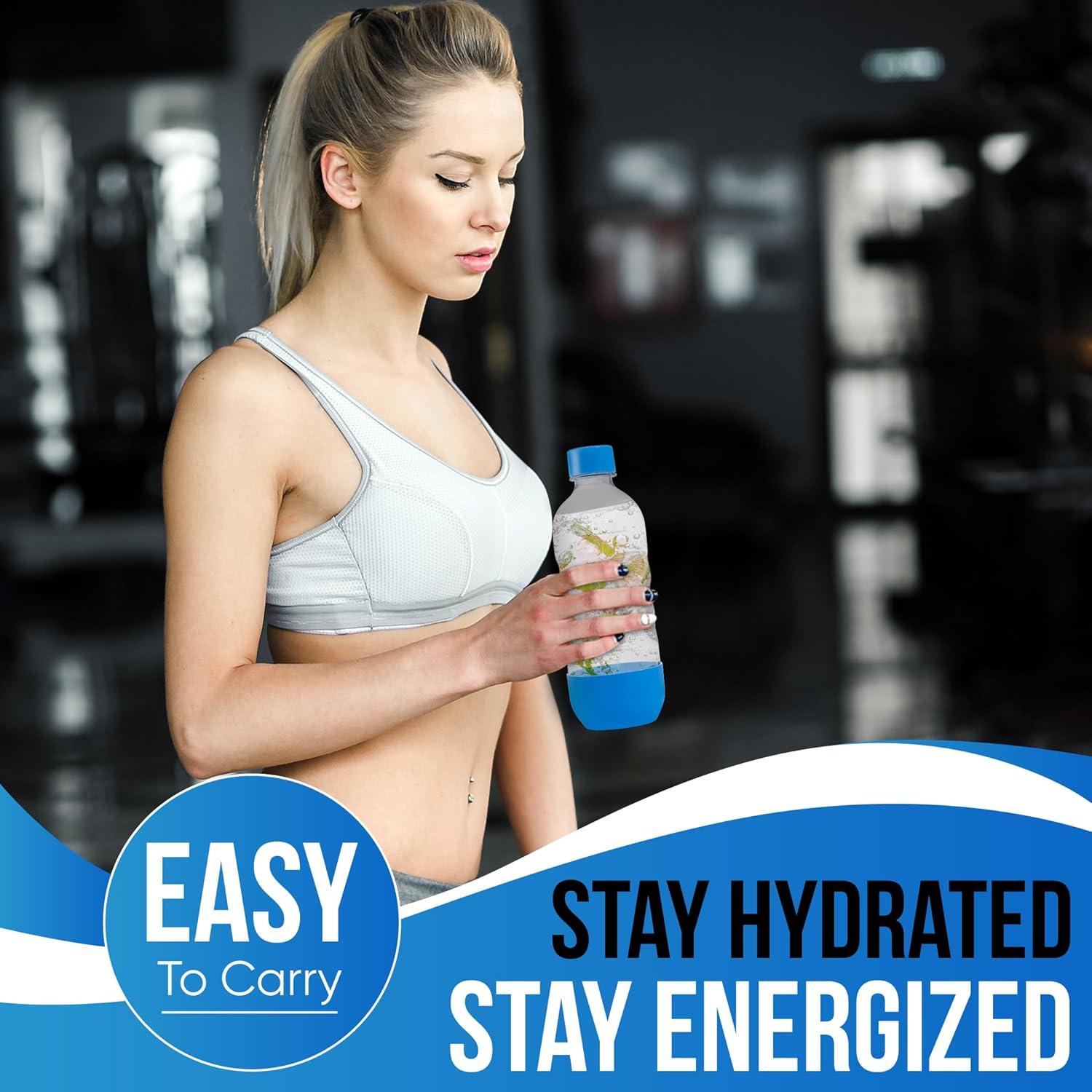 Botellas de Agua Carbonatadas MRX Solutions - 1 Litro - Paquete de 3