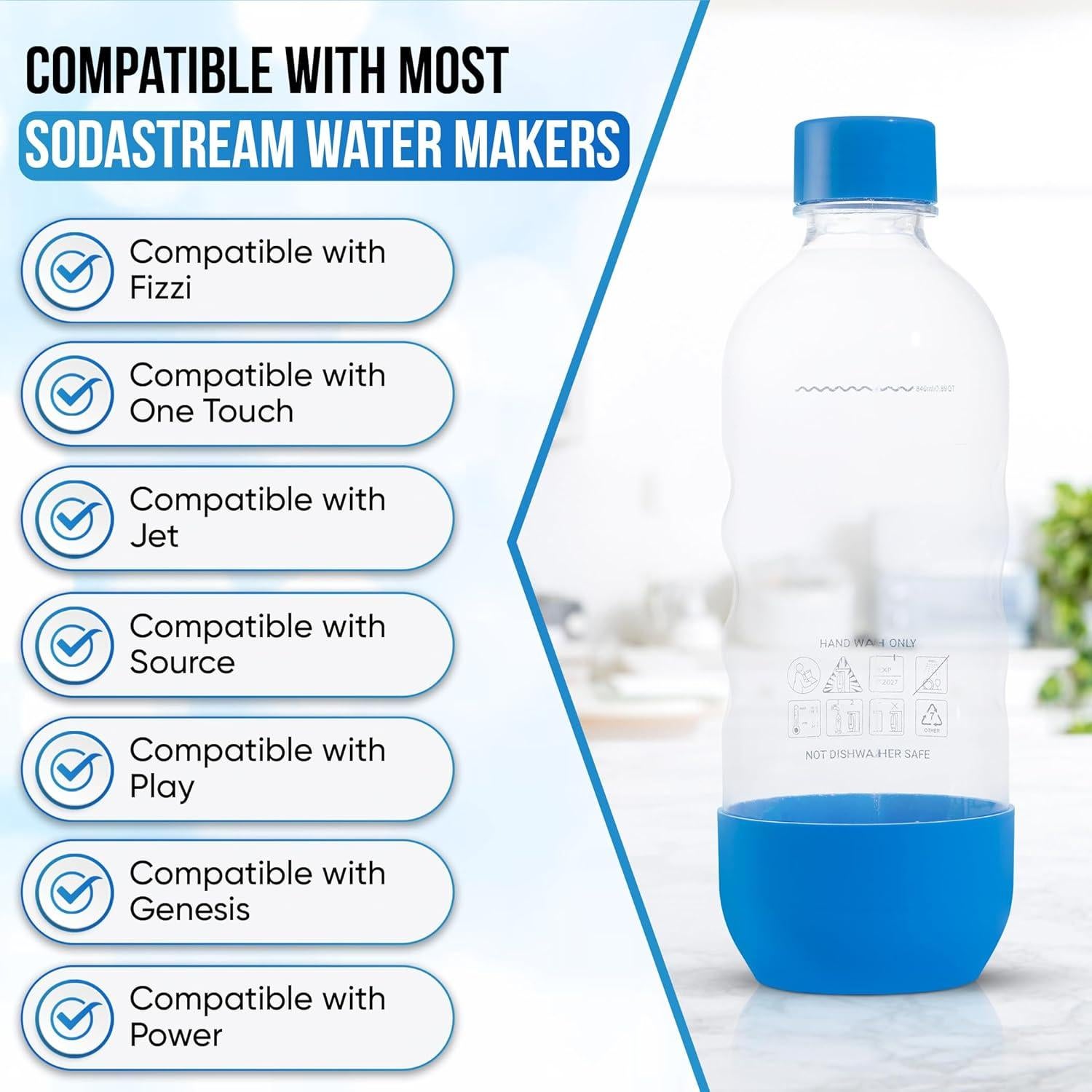 Botellas de Agua Carbonatadas MRX Solutions - 1 Litro - Paquete de 3